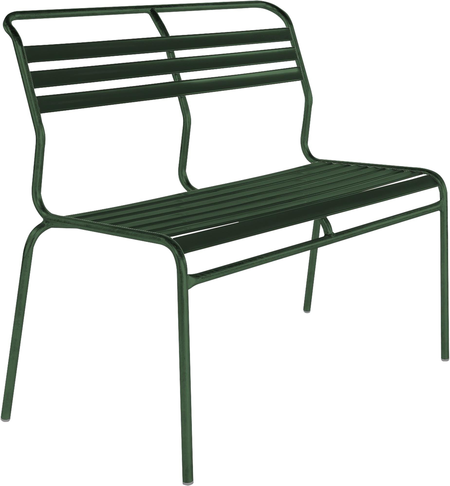 Säntis Lättli-2er Gartenbank ohne Armlehne in Tannengrün präsentiert im Onlineshop von KAQTU Design AG. Gartenbank ist von Schaffner