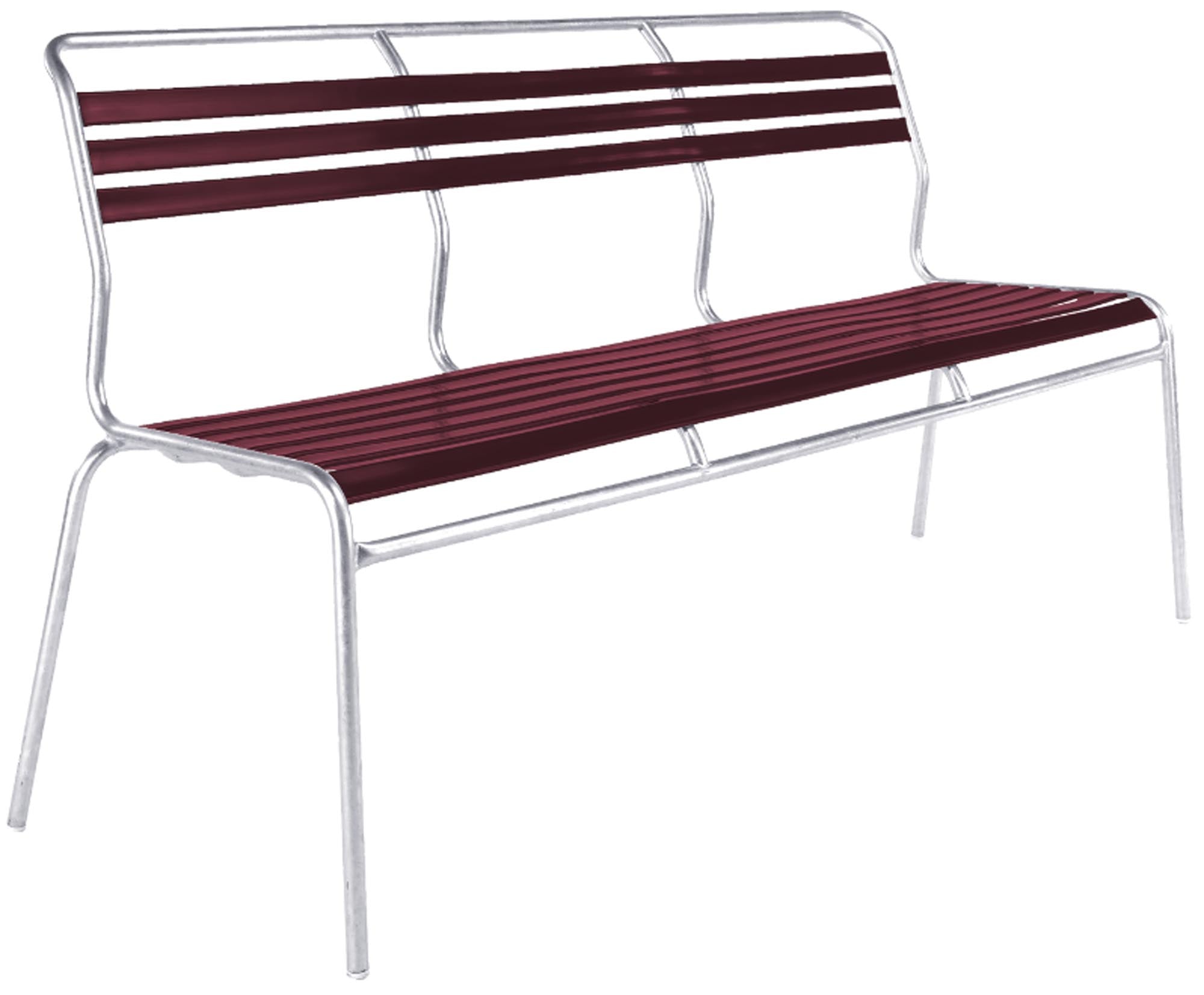 Säntis Lättli-3er Gartenbank ohne Armlehne in Bordeaux präsentiert im Onlineshop von KAQTU Design AG. Gartenbank ist von Schaffner