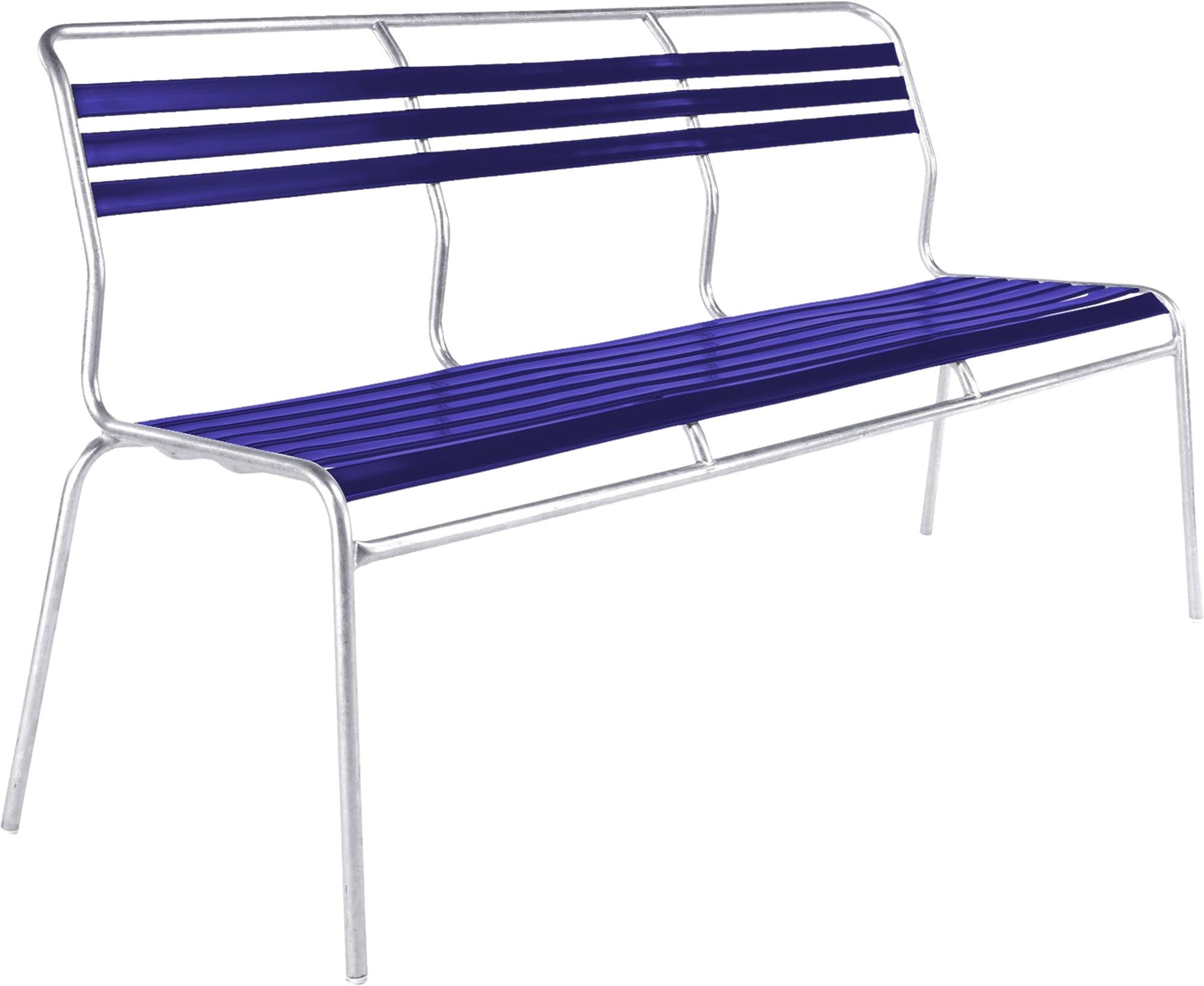 Säntis Lättli-3er Gartenbank ohne Armlehne in Blau präsentiert im Onlineshop von KAQTU Design AG. Gartenbank ist von Schaffner