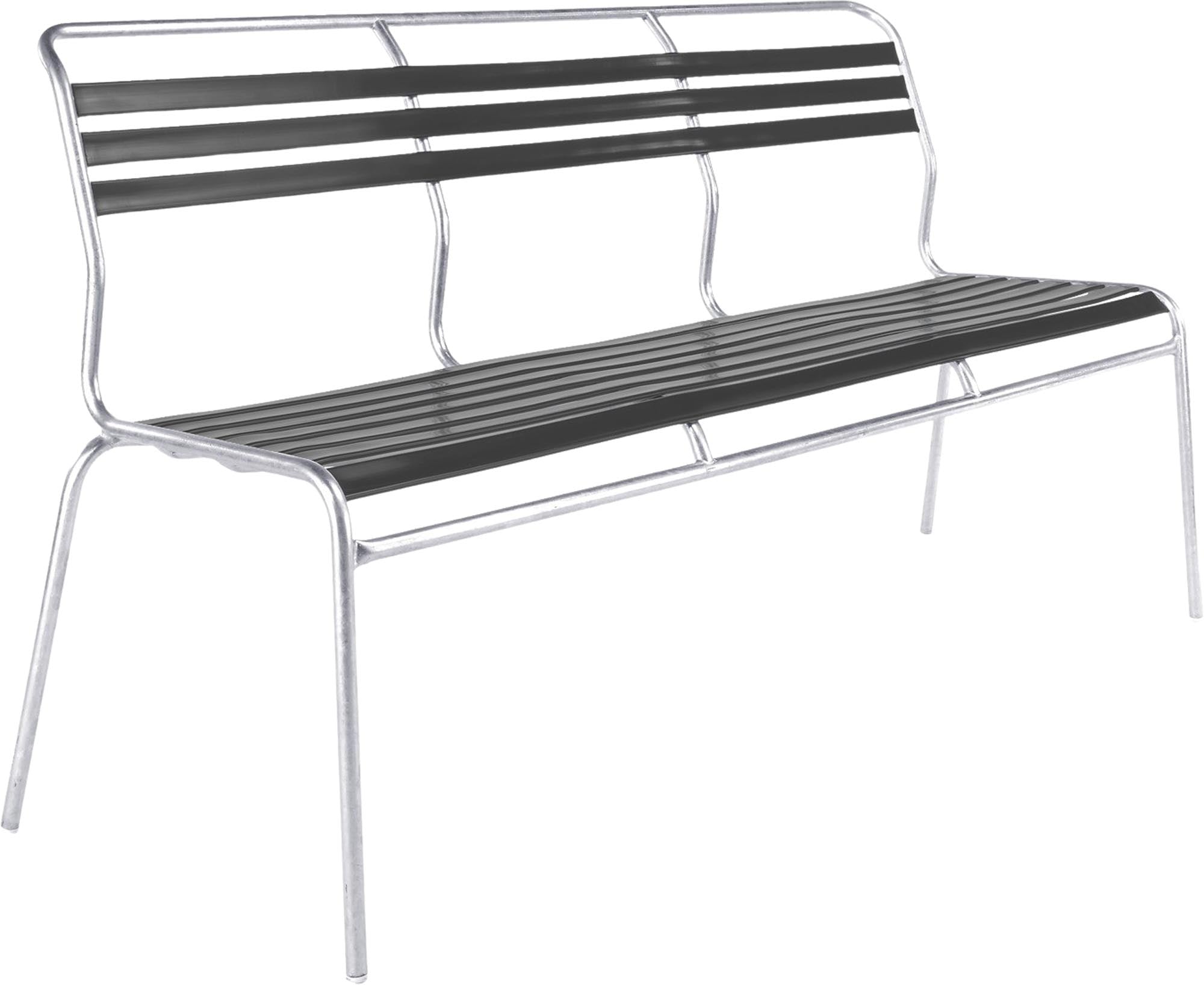 Säntis Lättli-3er Gartenbank ohne Armlehne in Anthrazit präsentiert im Onlineshop von KAQTU Design AG. Gartenbank ist von Schaffner