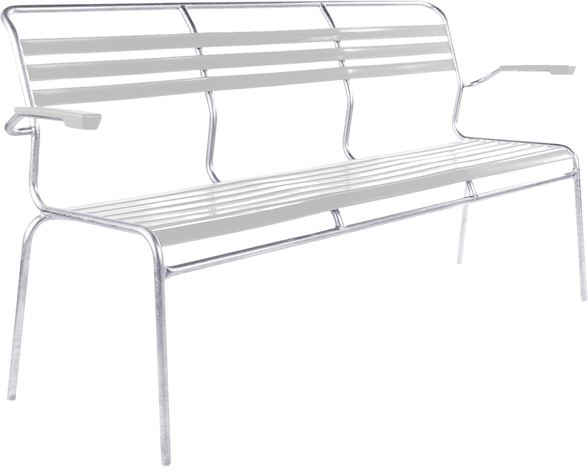 Säntis Lättli-3er Gartenbank mit Armlehne in Weiss präsentiert im Onlineshop von KAQTU Design AG. Gartenbank ist von Schaffner