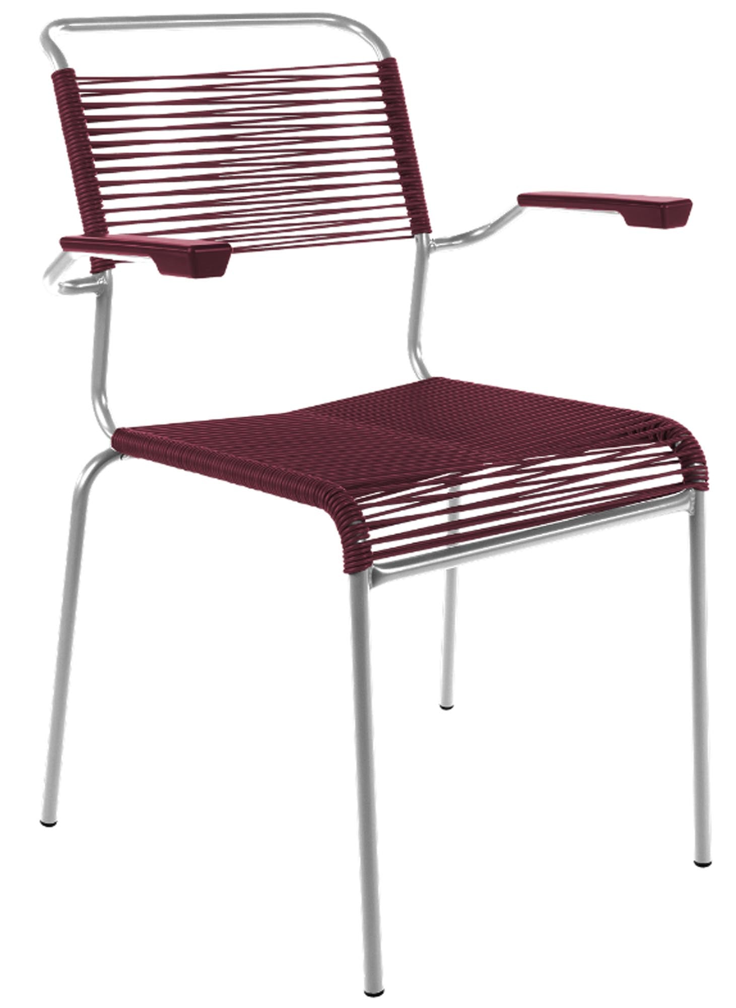 Säntis Spaghetti Stuhl mit Armlehne: Stilvoller Komfort für deinen Garten. Wetterfest, stapelbar und in vielen Farben erhältlich.