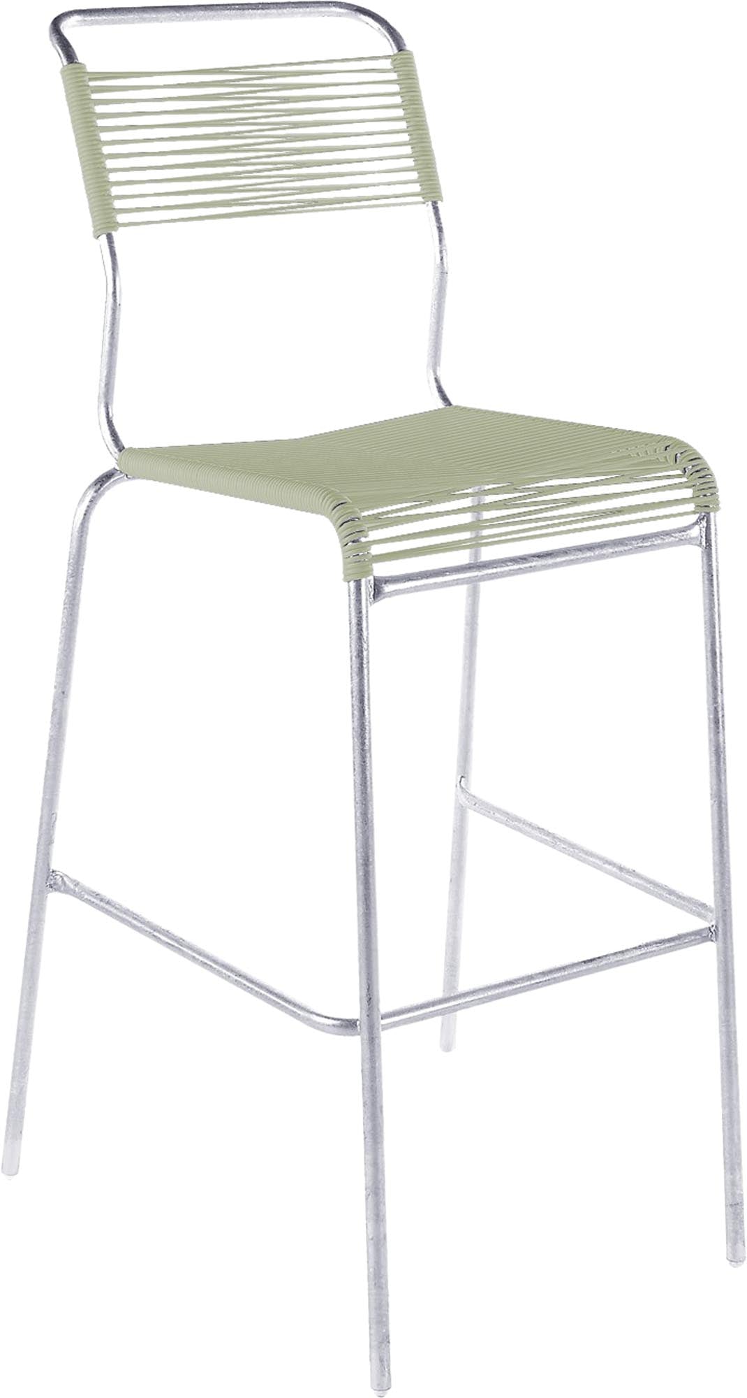 Säntis Spaghetti-Barstuhl Outdoor ohne Armlehne in Pastellgrün präsentiert im Onlineshop von KAQTU Design AG. Outdoor-Barstuhl ist von Schaffner