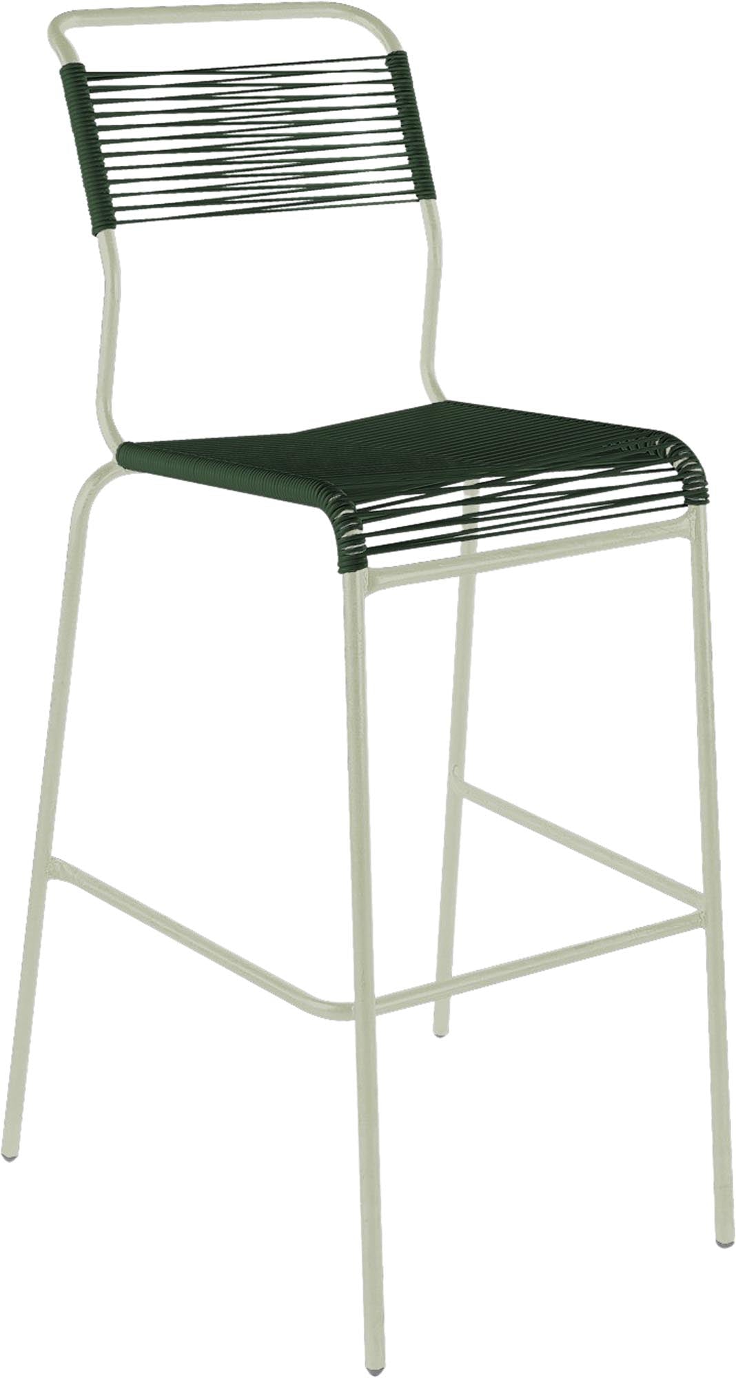 Hochwertiger Säntis Spaghetti-Barstuhl Outdoor ohne Armlehne, wetterfest, nachhaltig, UV-beständig und stilvoll für Garten, Terrasse oder Balkon.