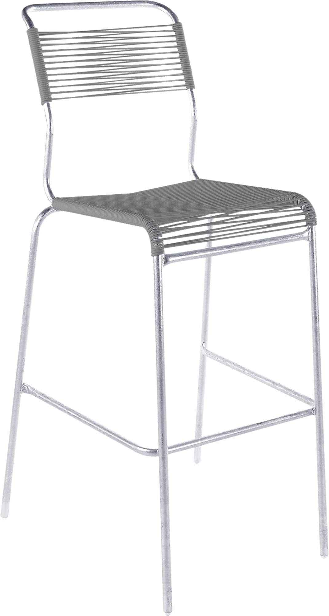 Säntis Spaghetti-Barstuhl Outdoor ohne Armlehne in Alusilber präsentiert im Onlineshop von KAQTU Design AG. Outdoor-Barstuhl ist von Schaffner
