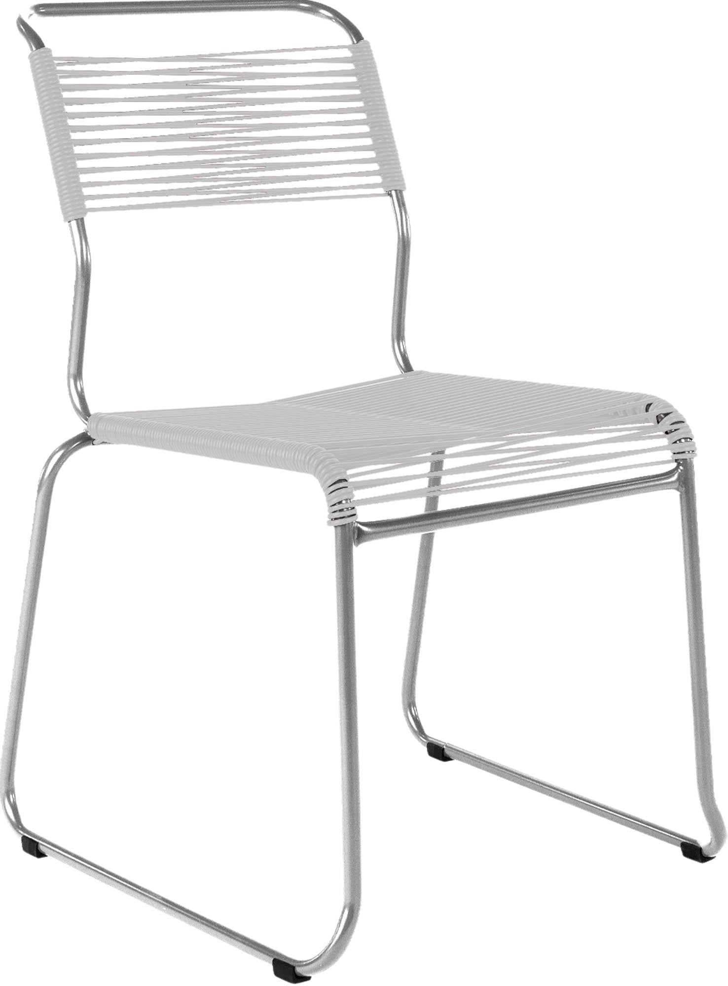 Spaghettistuhl Säntis mit Kufen in Weiss präsentiert im Onlineshop von KAQTU Design AG. Gartenstuhl ist von Schaffner