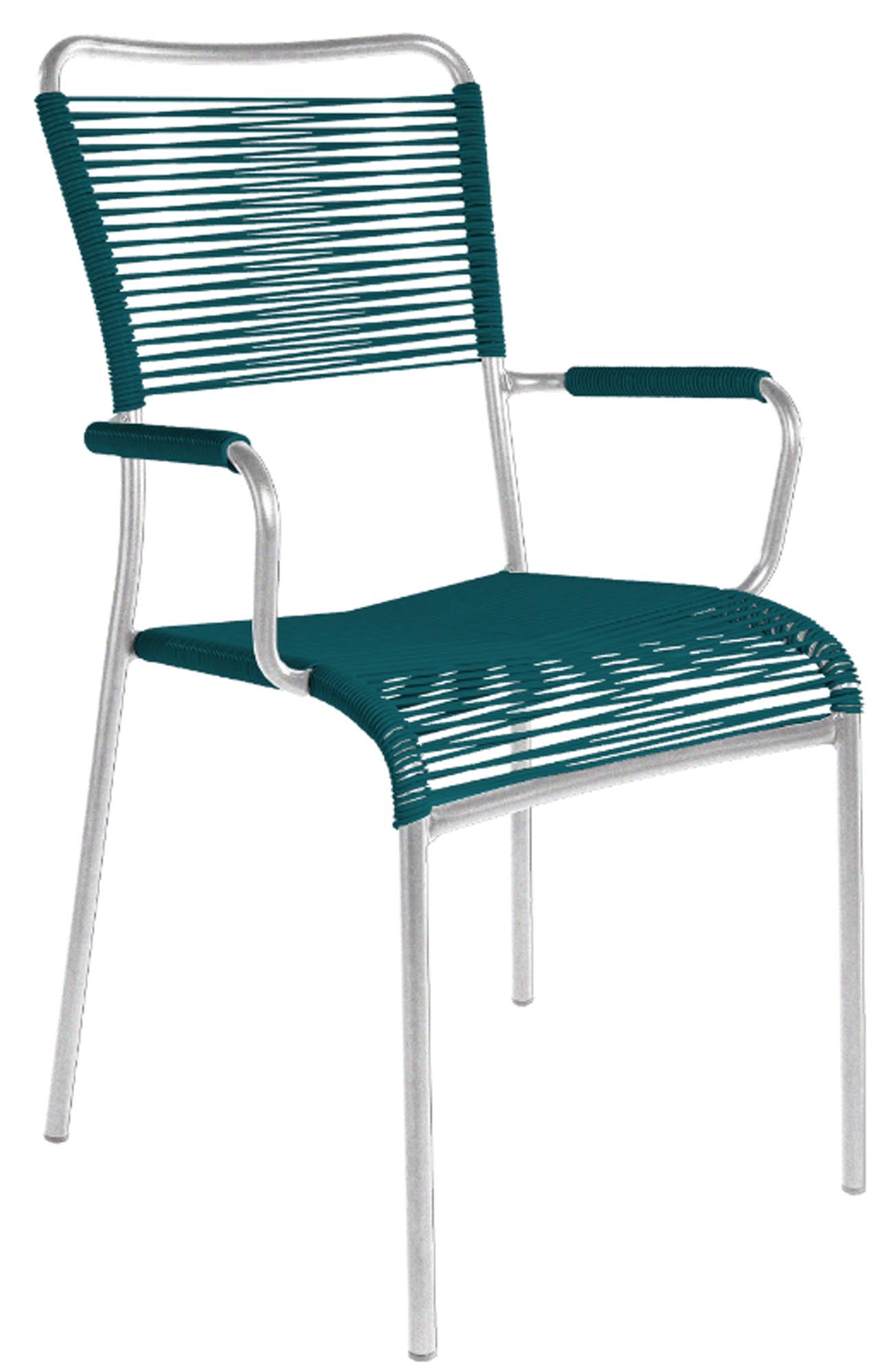 Stilvoller Spaghettistuhl Mendrisio mit Armlehne von Schaffner.