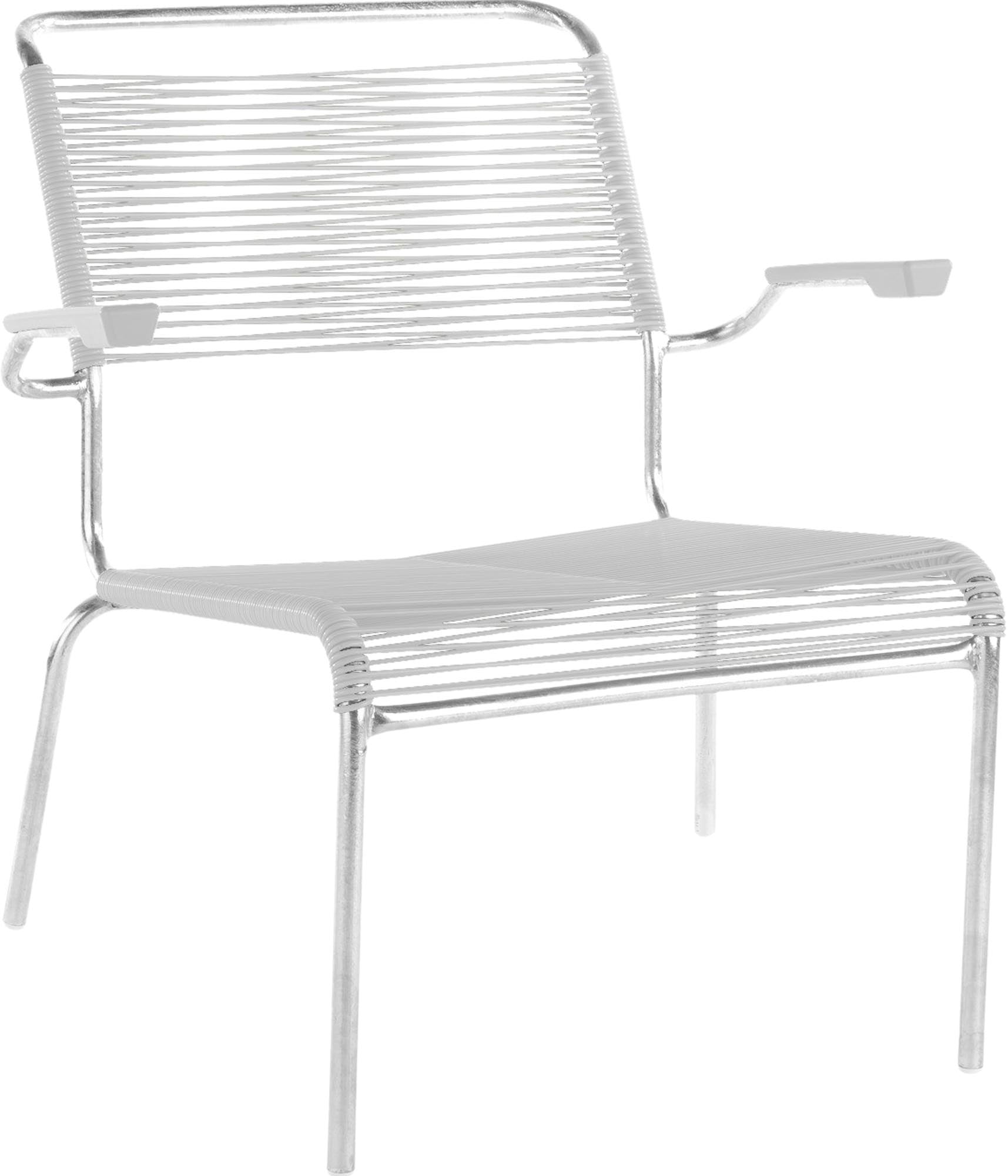 Genießen Sie entspannte Stunden im Säntis Lounger mit Spaghetti-Bespannung und eleganten Armlehnen. Ideal für Garten und Terrasse!