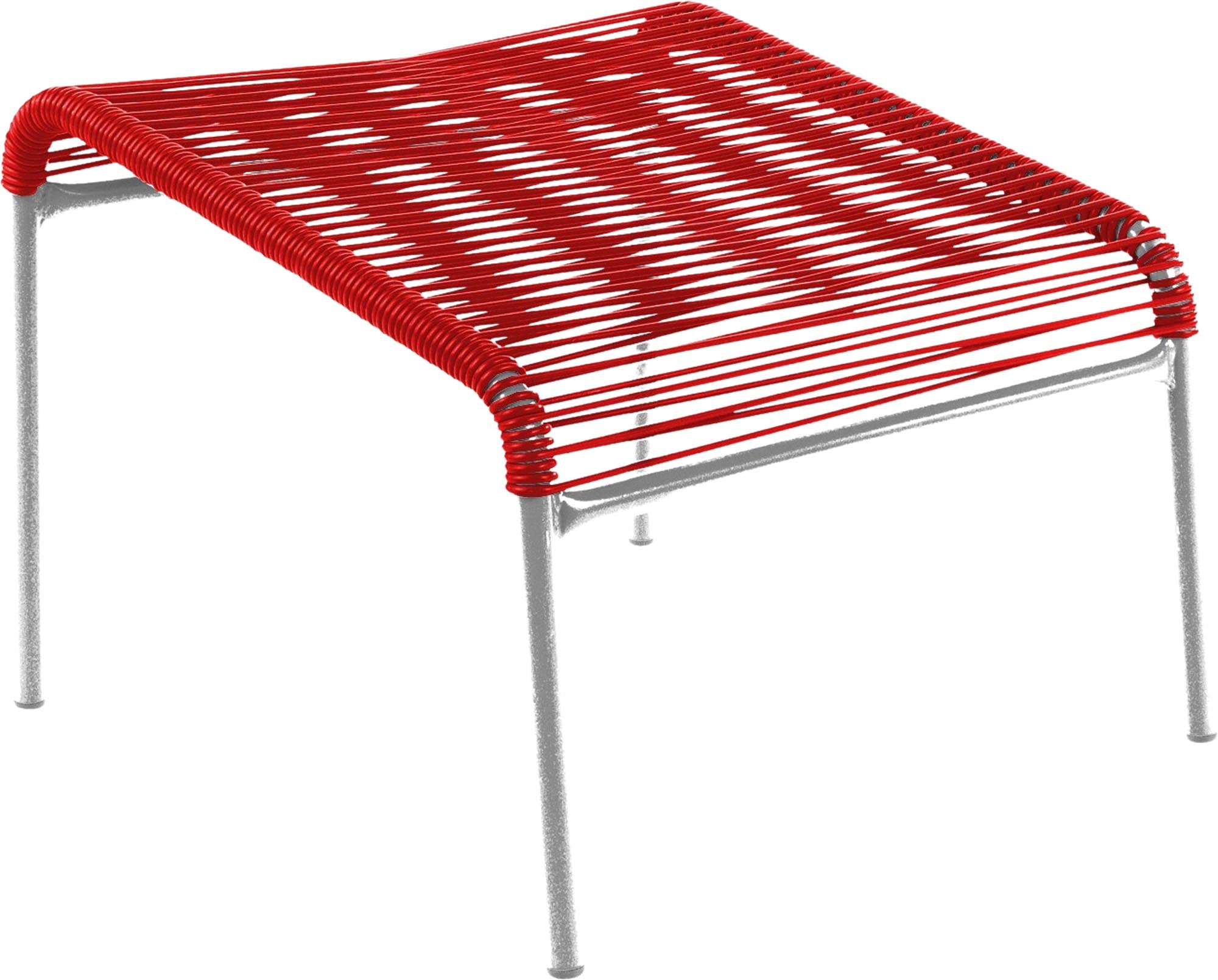 Säntis Spaghetti-Fusshocker in Rot präsentiert im Onlineshop von KAQTU Design AG. Hocker Outdoor ist von Schaffner
