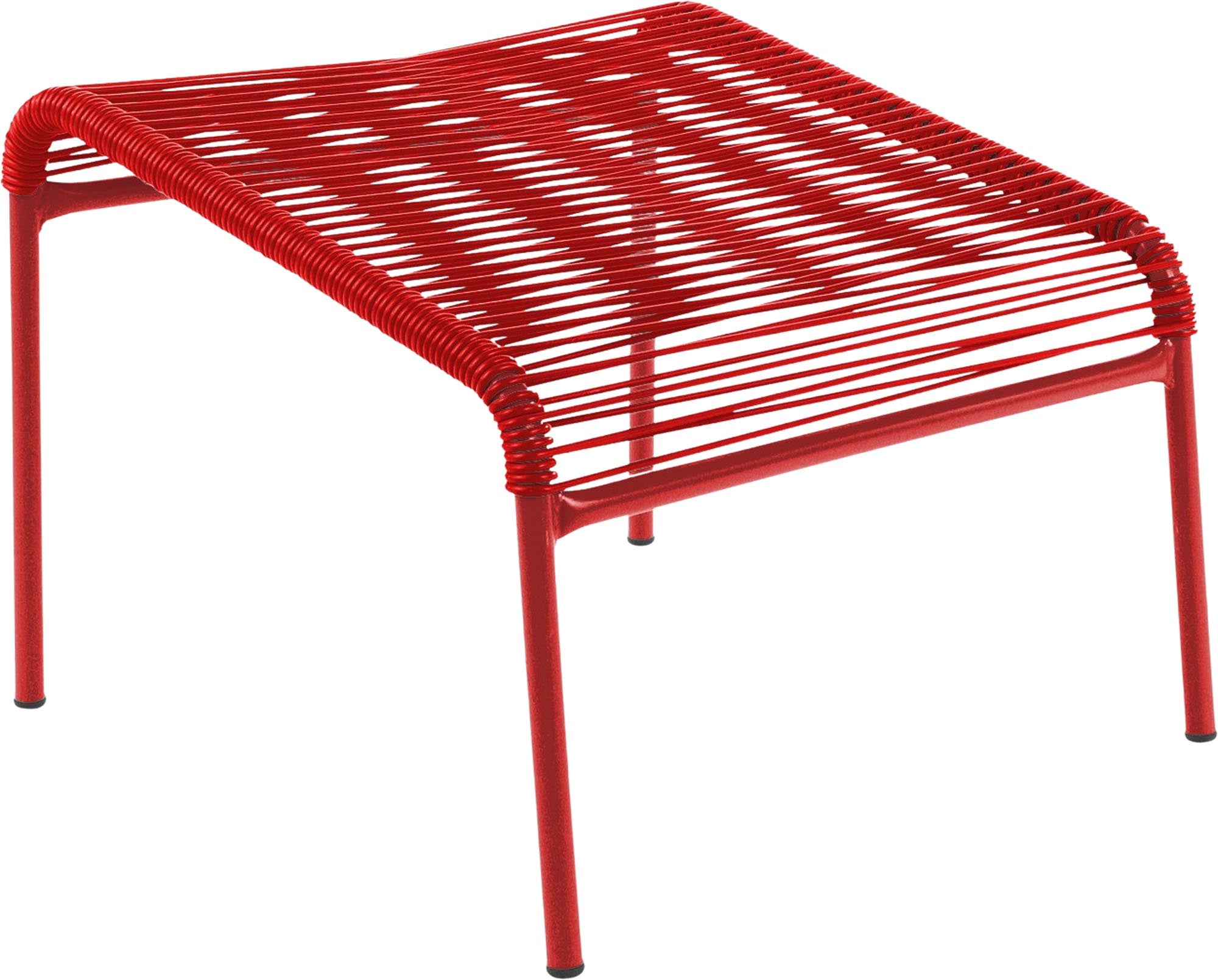 Der Säntis Spaghetti-Fusshocker von Schaffner: Eleganter, wetterfester Outdoor-Hocker mit Schweizer Qualität, nachhaltigem OceanYarn®-Material und vielseitigem Design.