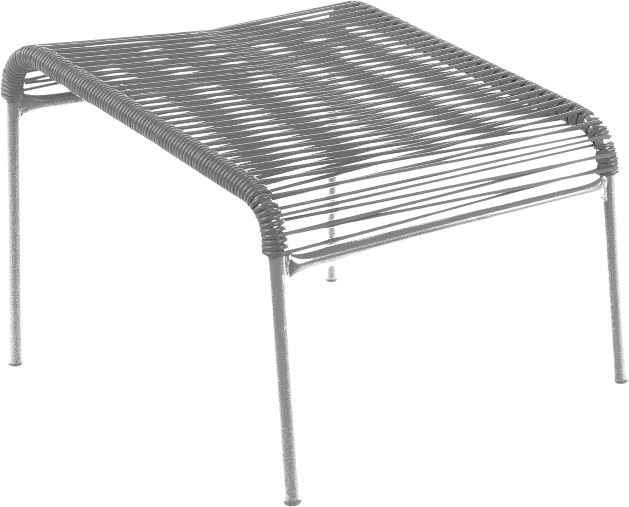 Säntis Spaghetti-Fusshocker in Alusilber präsentiert im Onlineshop von KAQTU Design AG. Hocker Outdoor ist von Schaffner
