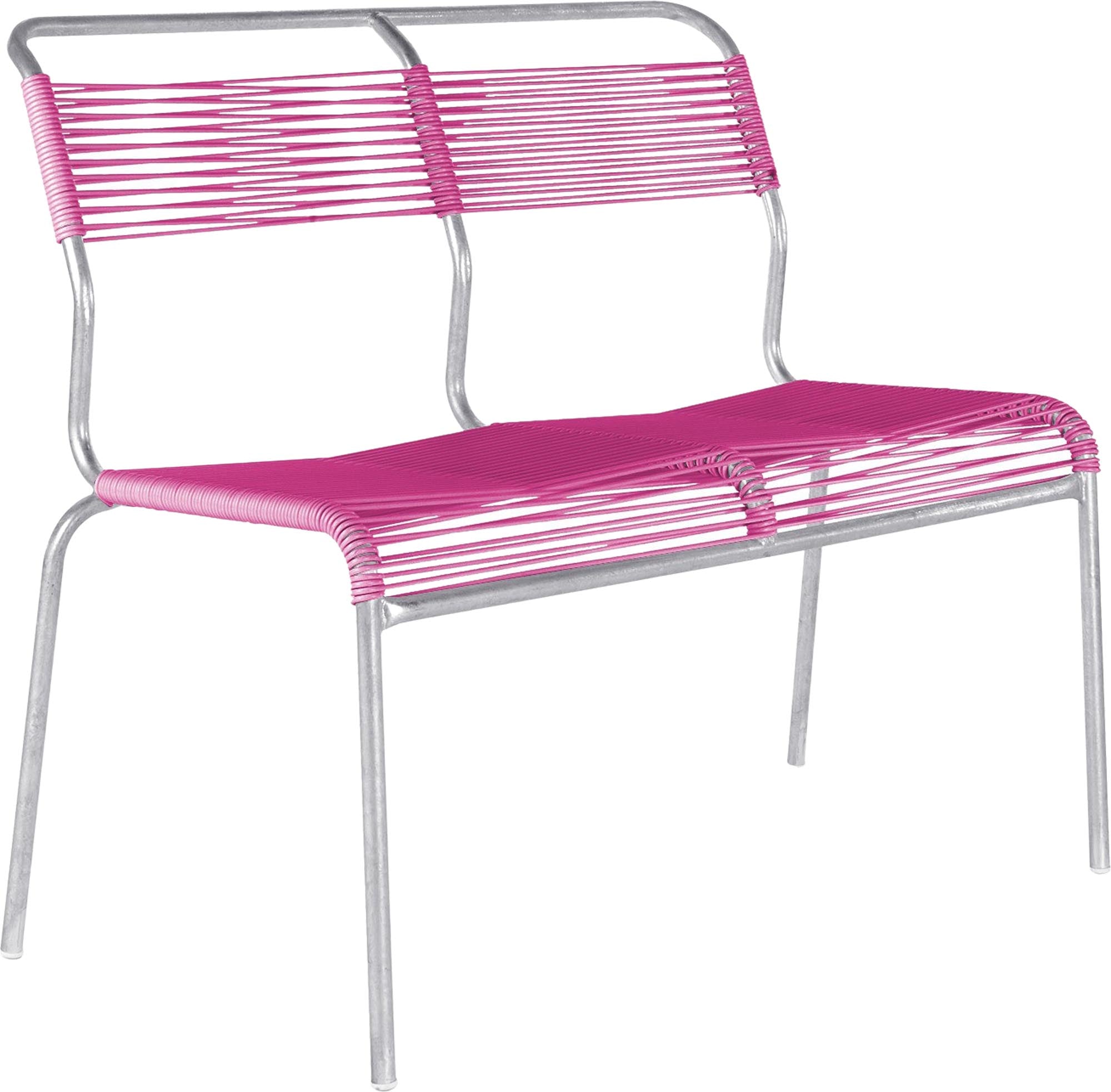 Säntis Spaghetti-2er Gartenbank ohne Armlehne in Pink präsentiert im Onlineshop von KAQTU Design AG. Gartenbank ist von Schaffner