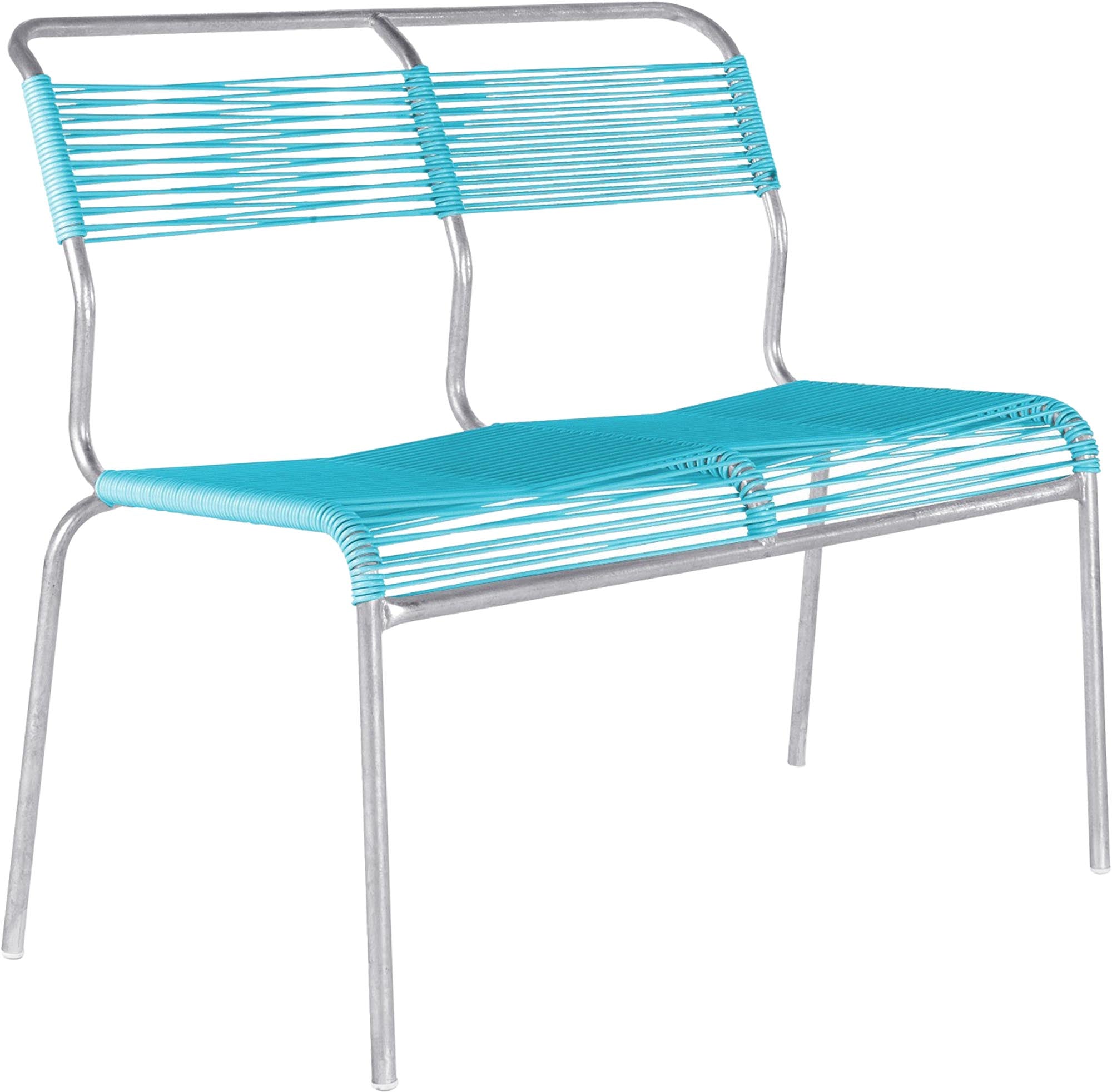 Säntis Spaghetti-2er Gartenbank ohne Armlehne in Türkis präsentiert im Onlineshop von KAQTU Design AG. Gartenbank ist von Schaffner