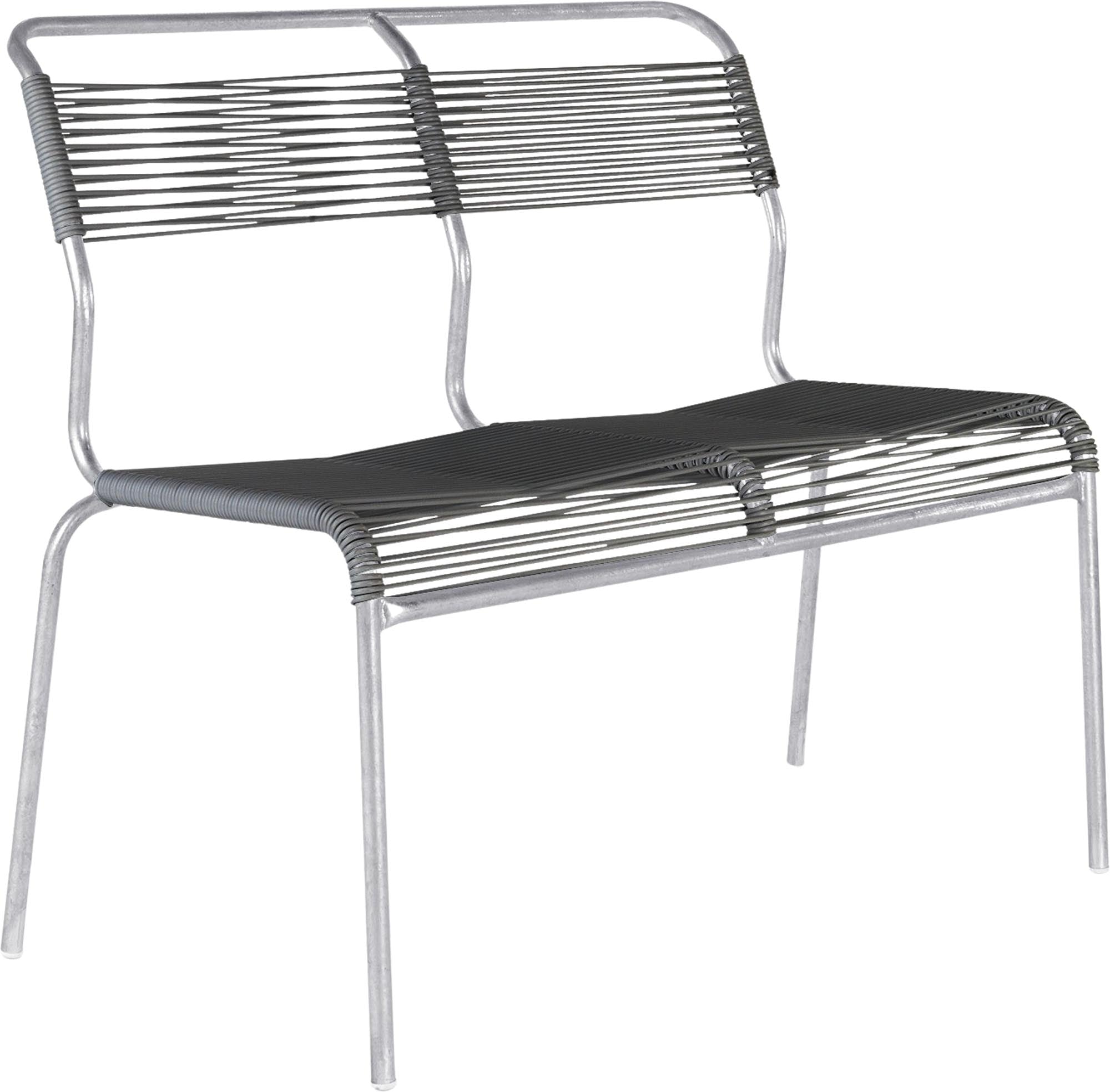 Säntis Spaghetti-2er Gartenbank ohne Armlehne in Anthrazit präsentiert im Onlineshop von KAQTU Design AG. Gartenbank ist von Schaffner