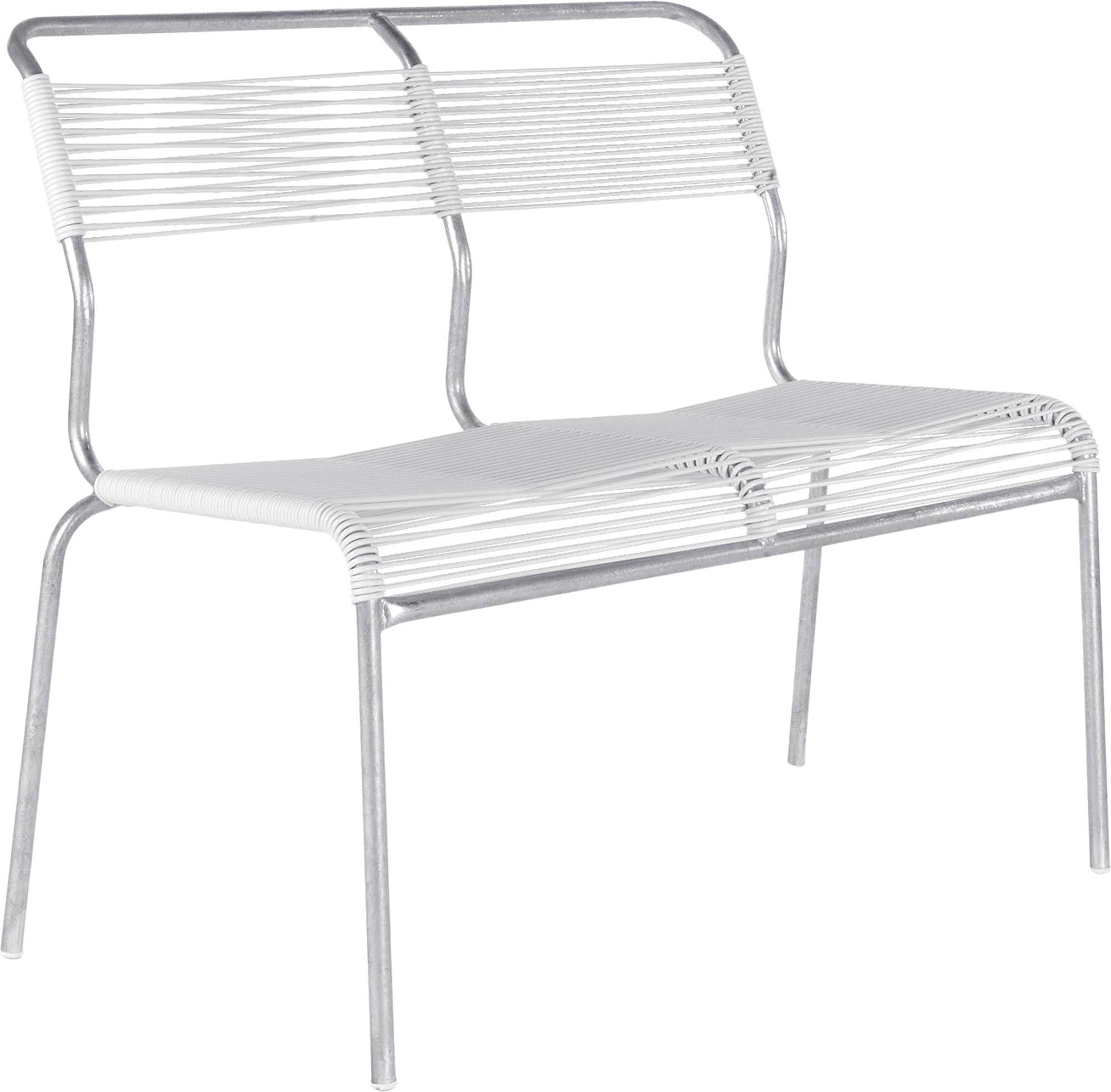 Säntis Spaghetti-2er Gartenbank ohne Armlehne in Weiss präsentiert im Onlineshop von KAQTU Design AG. Gartenbank ist von Schaffner
