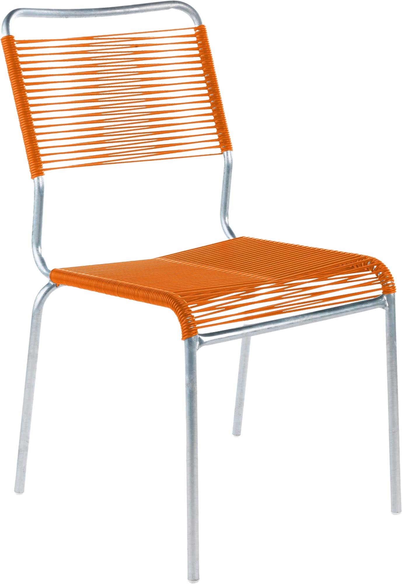 Rigi Spaghetti-Gartenstuhl ohne Armlehne Comfort in Orange präsentiert im Onlineshop von KAQTU Design AG. Gartenstuhl ist von Schaffner