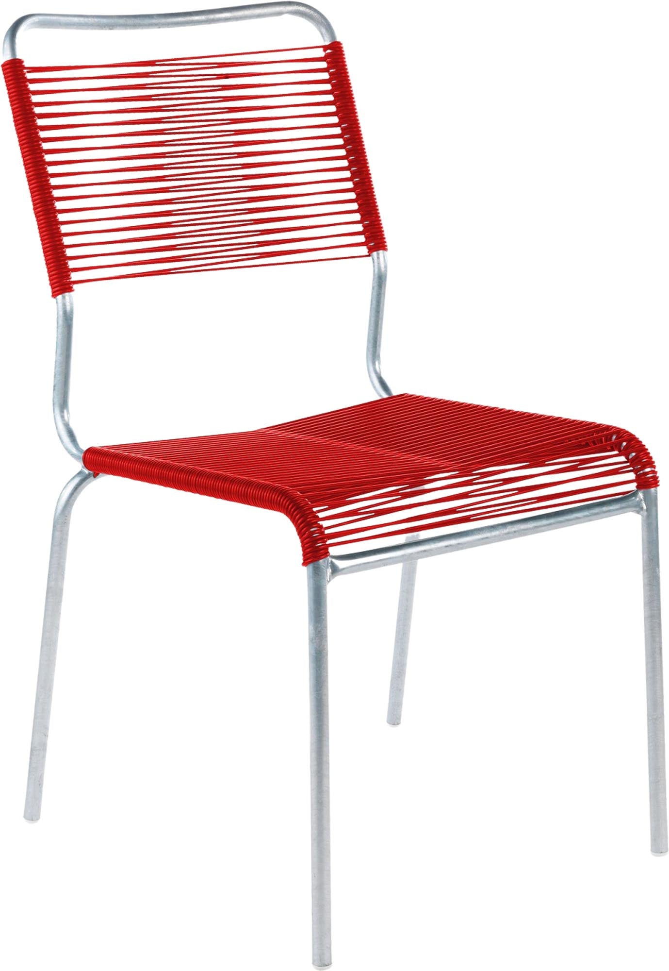 Rigi Spaghetti-Gartenstuhl ohne Armlehne Comfort in Rot präsentiert im Onlineshop von KAQTU Design AG. Gartenstuhl ist von Schaffner