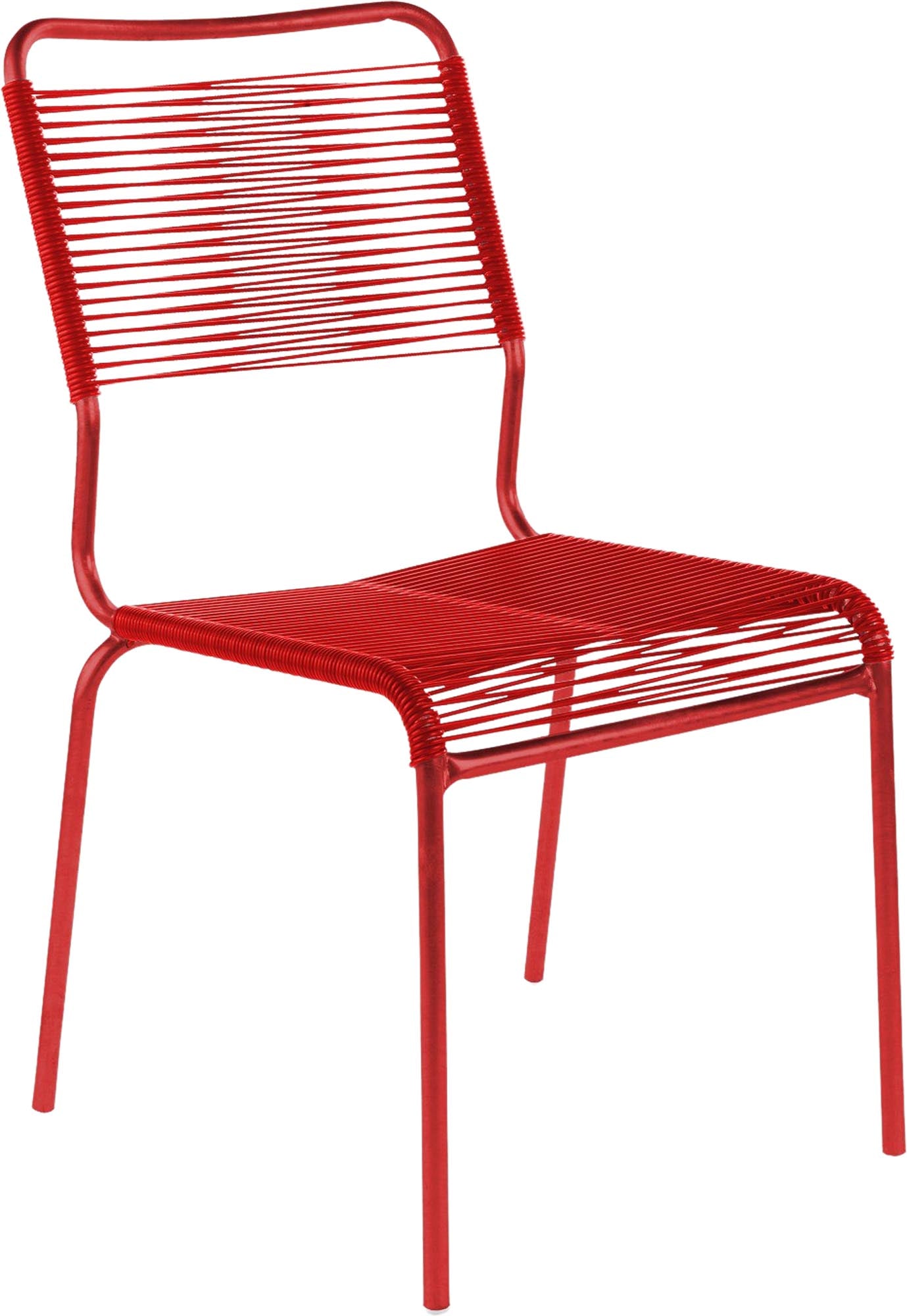 Rigi Spaghetti-Gartenstuhl ohne Armlehne Comfort in Rot präsentiert im Onlineshop von KAQTU Design AG. Gartenstuhl ist von Schaffner