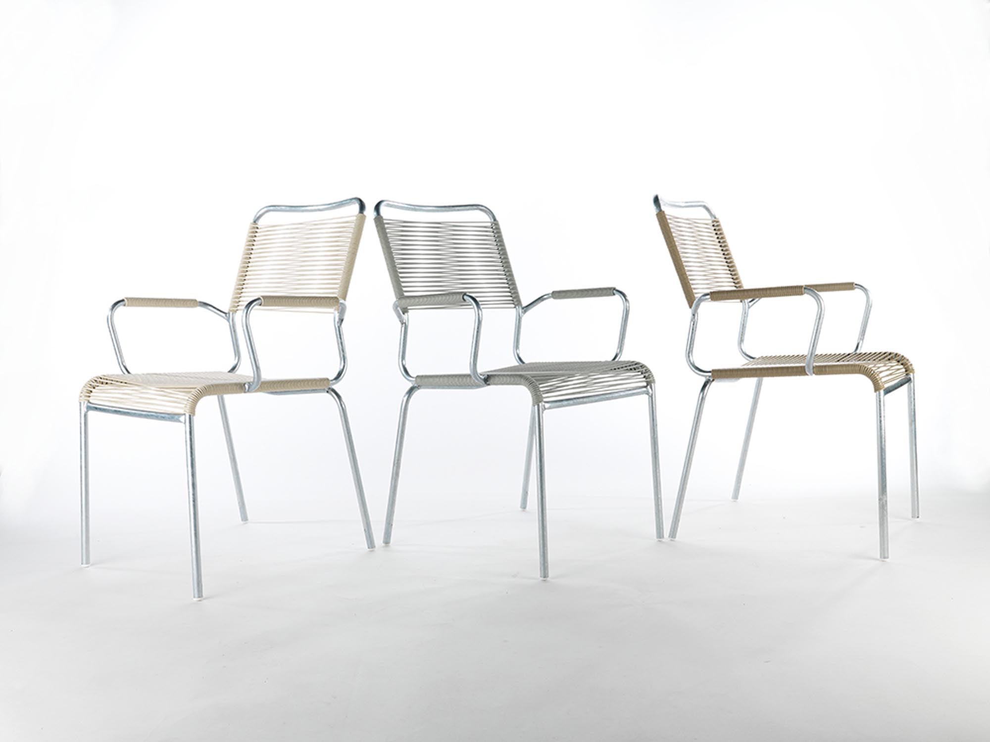 Rigi Spaghetti-Gartenstuhl ohne Armlehne Comfort in Pastellbraun präsentiert im Onlineshop von KAQTU Design AG. Gartenstuhl ist von Schaffner