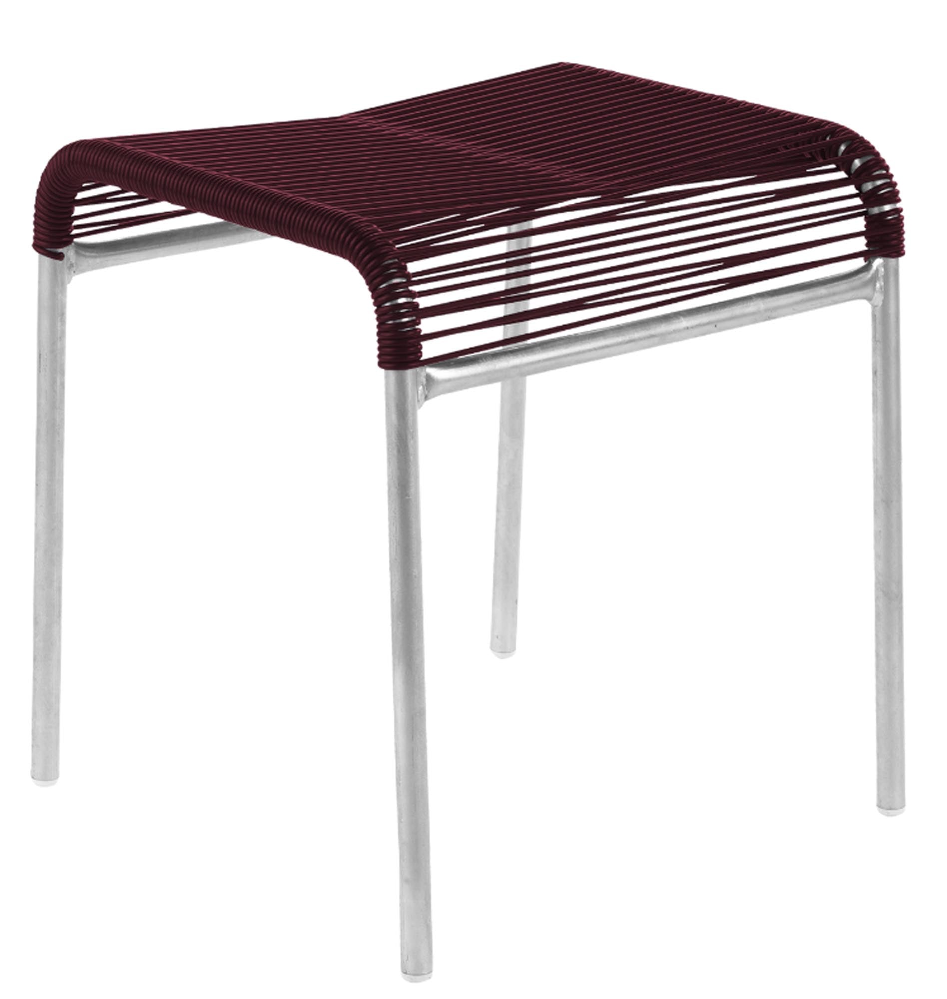 Säntis Spaghetti-1er-Hocker in Bordeaux / Feuerverzinkt präsentiert im Onlineshop von KAQTU Design AG. Hocker Outdoor ist von Schaffner