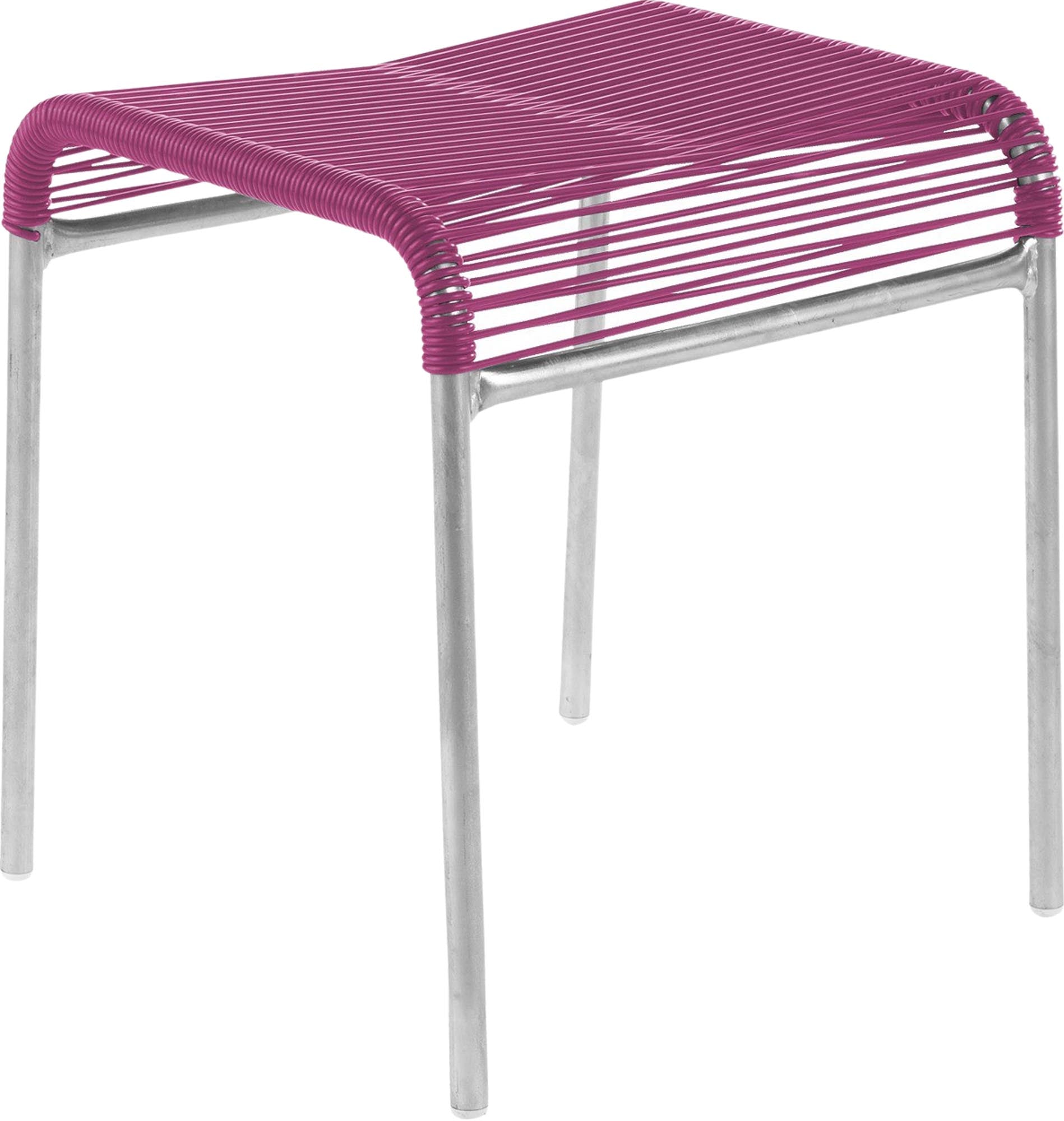 Schaffner Säntis Spaghetti-1er-Hocker aus recyceltem OceanYarn®, wetterfest, langlebig, stilvoll, in Schweizer Qualität – perfekt für Outdoor-Bereiche.