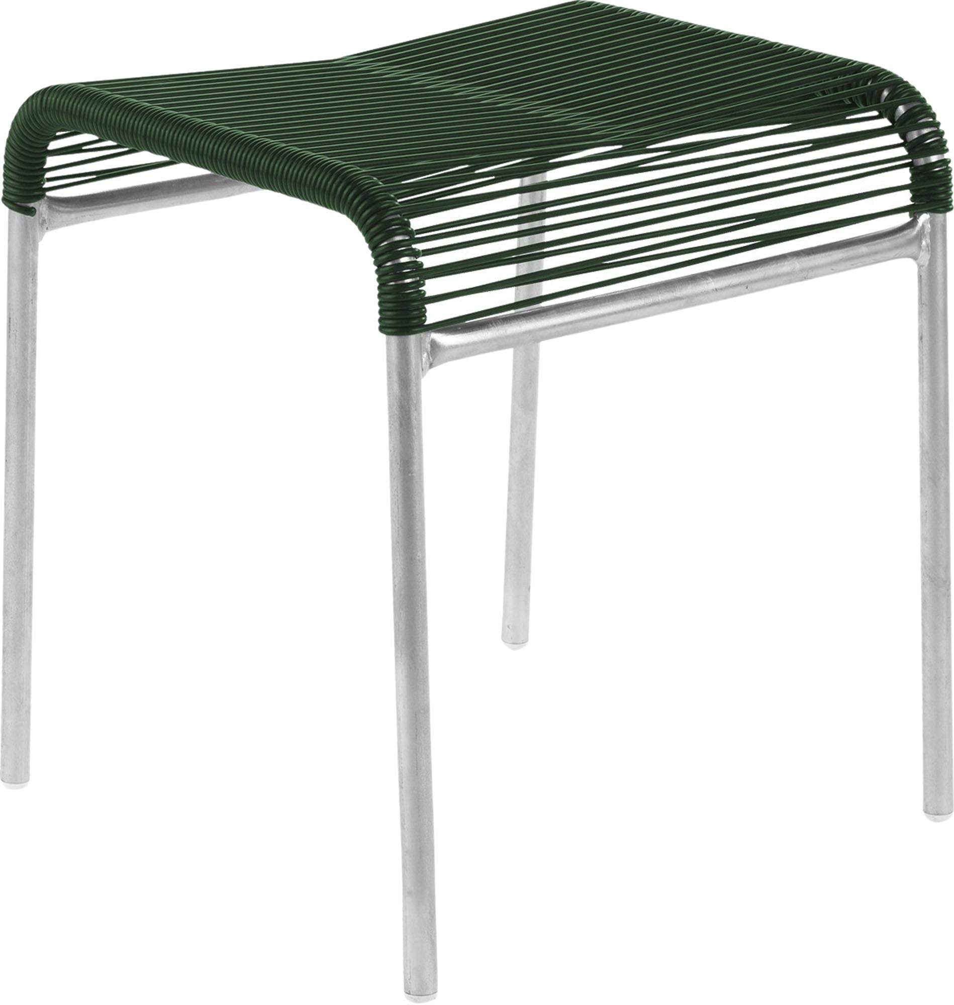 Schaffner Säntis Spaghetti-1er-Hocker: Moderner, wetterfester Outdoor-Hocker aus recyceltem Meeresplastik, langlebig, umweltfreundlich und in Schweizer Qualität gefertigt.