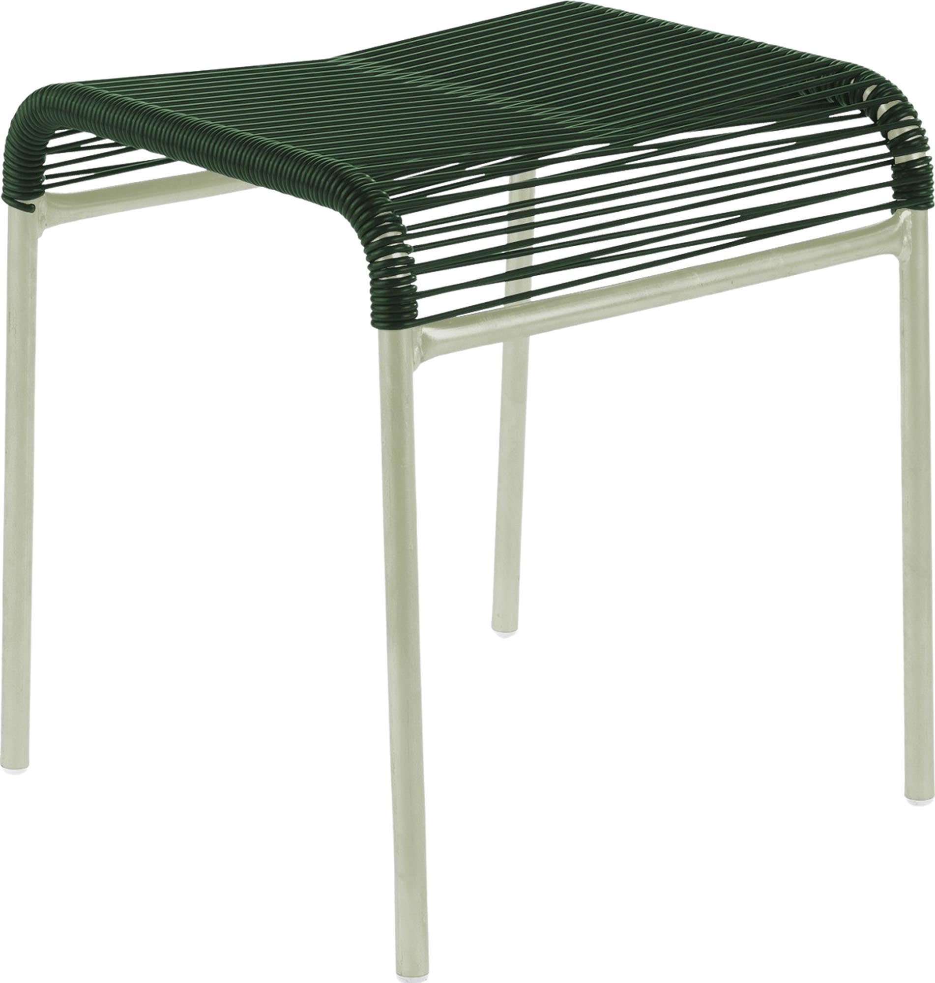 Säntis Spaghetti-1er-Hocker in Tannengrün präsentiert im Onlineshop von KAQTU Design AG. Hocker Outdoor ist von Schaffner