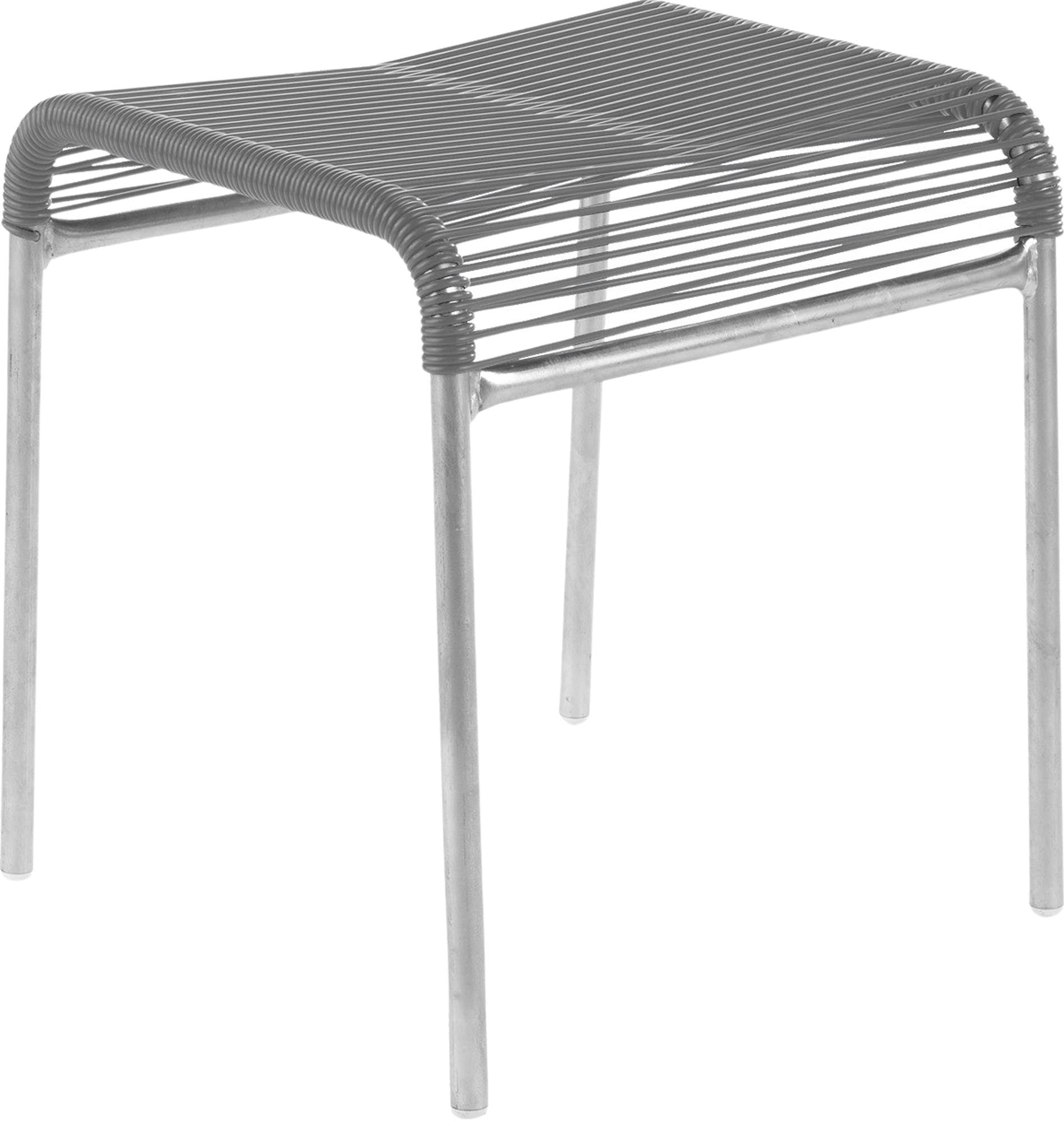 Schaffner Säntis Spaghetti-1er-Hocker: Moderner, wetterfester Outdoor-Hocker aus nachhaltigem OceanYarn®-Stoff, langlebig, stilvoll und in der Schweiz produziert.