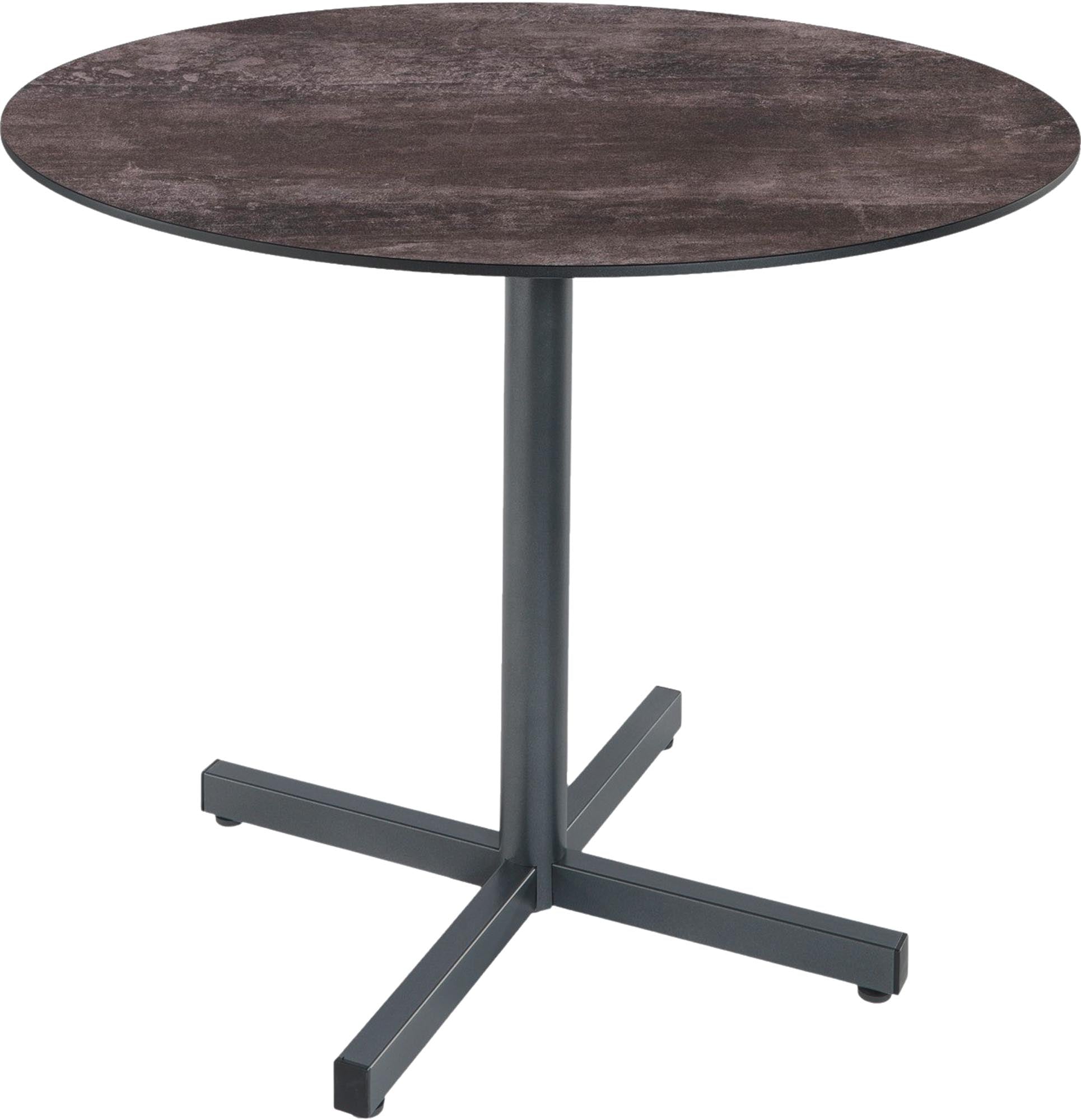 Luzern Glasfaser-Gartentisch Decor ø90 klappbar in Stromboli dunkel / Anthrazit präsentiert im Onlineshop von KAQTU Design AG. Gartentisch ist von Schaffner