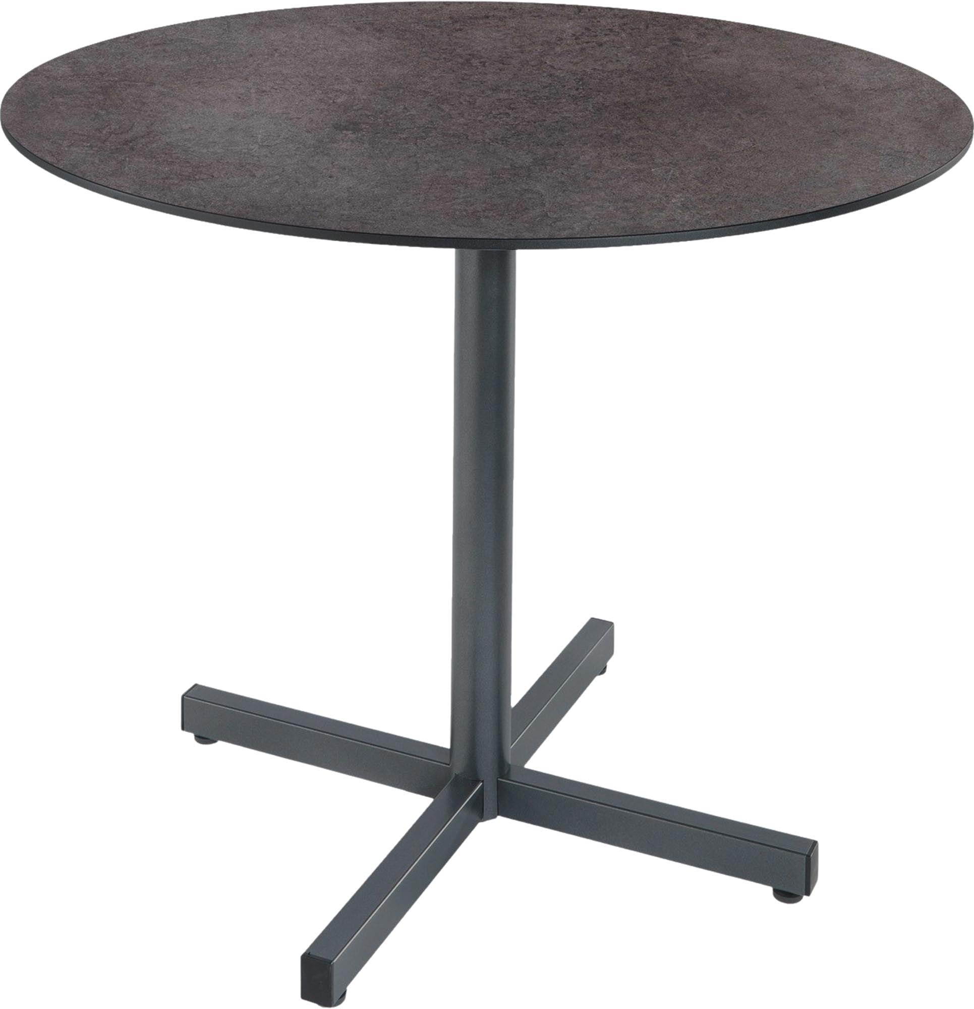 Luzern Glasfaser-Gartentisch Decor ø90 klappbar in Cooperfield / Anthrazit präsentiert im Onlineshop von KAQTU Design AG. Gartentisch ist von Schaffner