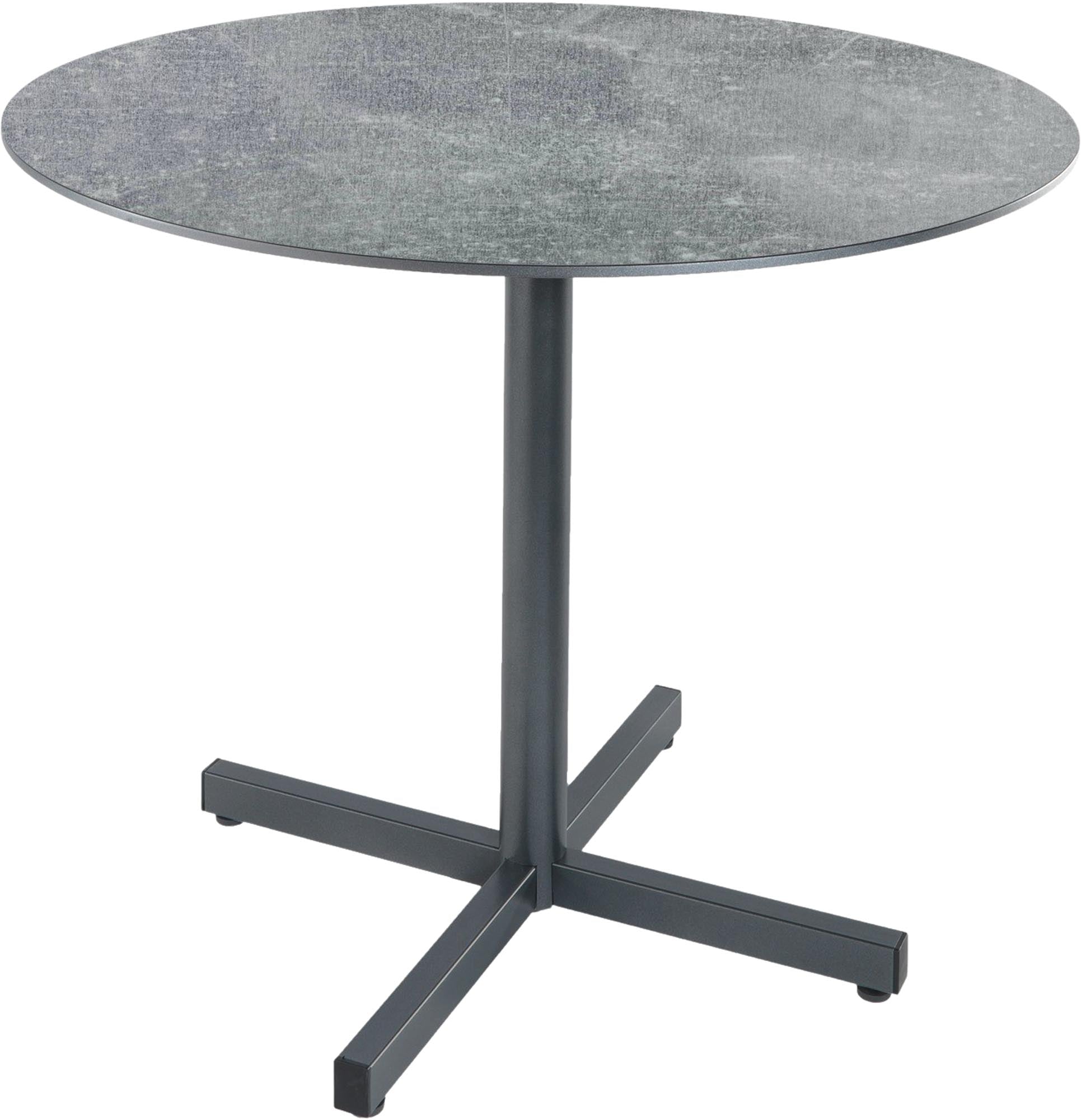 Luzern Glasfaser-Gartentisch Decor ø90 klappbar in Beton / Anthrazit präsentiert im Onlineshop von KAQTU Design AG. Gartentisch ist von Schaffner