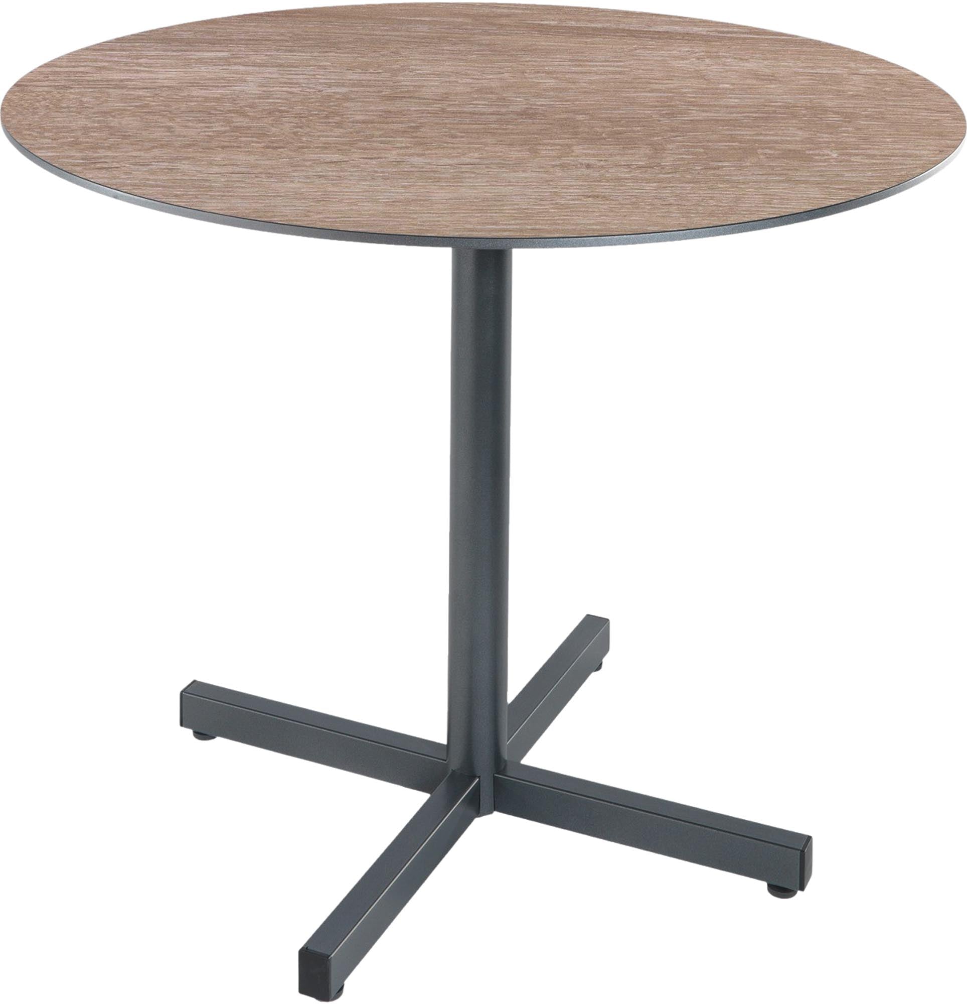 Luzern Glasfaser-Gartentisch Decor ø90 klappbar in Eiche Landhaus / Anthrazit präsentiert im Onlineshop von KAQTU Design AG. Gartentisch ist von Schaffner