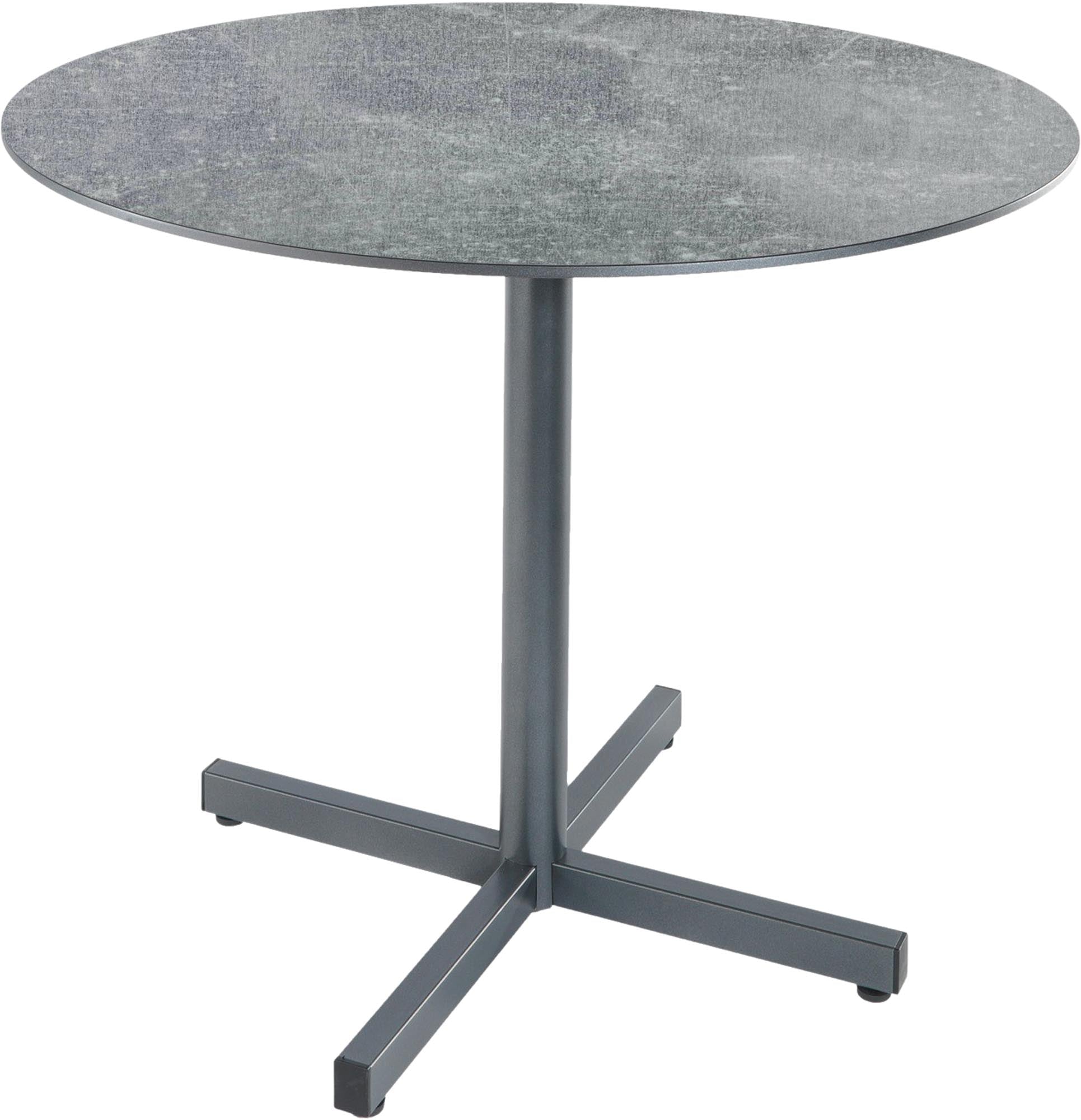 Luzern Glasfaser-Gartentisch Decor ø100 klappbar in Beton / Graphit präsentiert im Onlineshop von KAQTU Design AG. Gartentisch ist von Schaffner