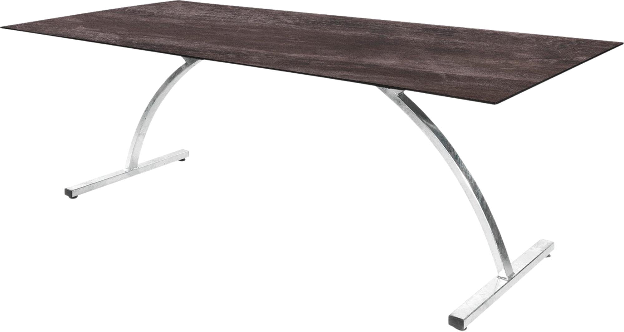 Bernardino Gartentisch aus Glasfaser 220x100 klappbar in Stromboli dunkel präsentiert im Onlineshop von KAQTU Design AG. Gartentisch ist von Schaffner