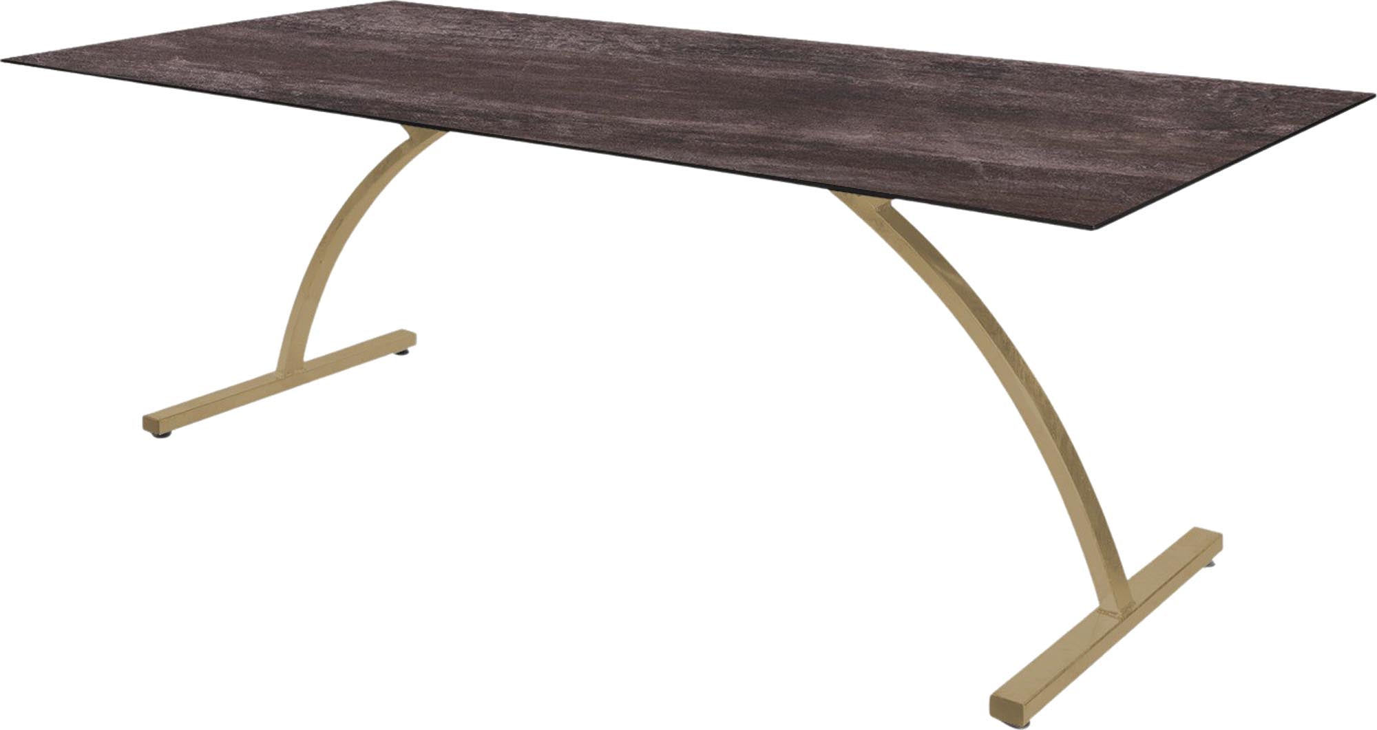 Bernardino Gartentisch aus Glasfaser 220x100 klappbar in Stromboli dunkel präsentiert im Onlineshop von KAQTU Design AG. Gartentisch ist von Schaffner
