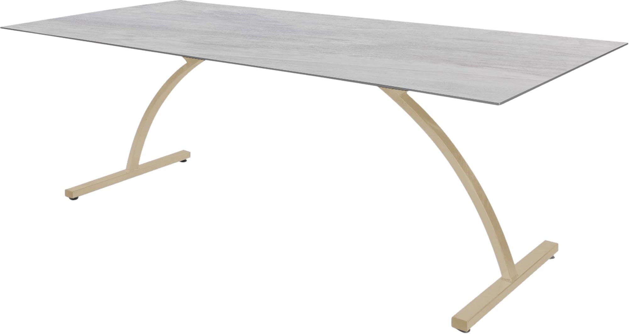 Bernardino Gartentisch aus Glasfaser 220x100 klappbar in Stromboli hell präsentiert im Onlineshop von KAQTU Design AG. Gartentisch ist von Schaffner
