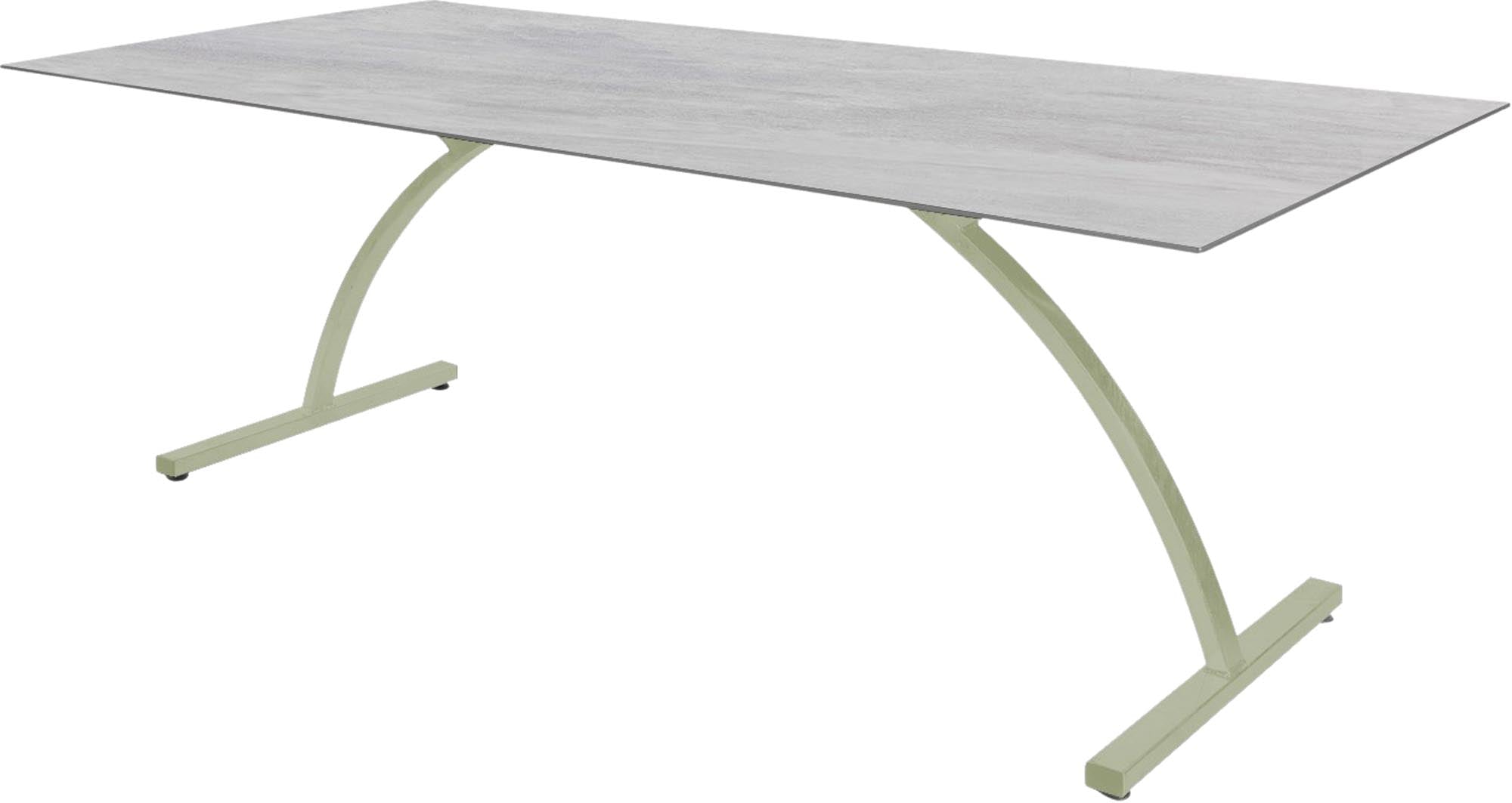 Eleganter klappbarer Gartentisch Bernardino aus robustem Glasfaser, ideal für Garten und Terrasse, mit großzügigen Maßen von 220x100 cm.