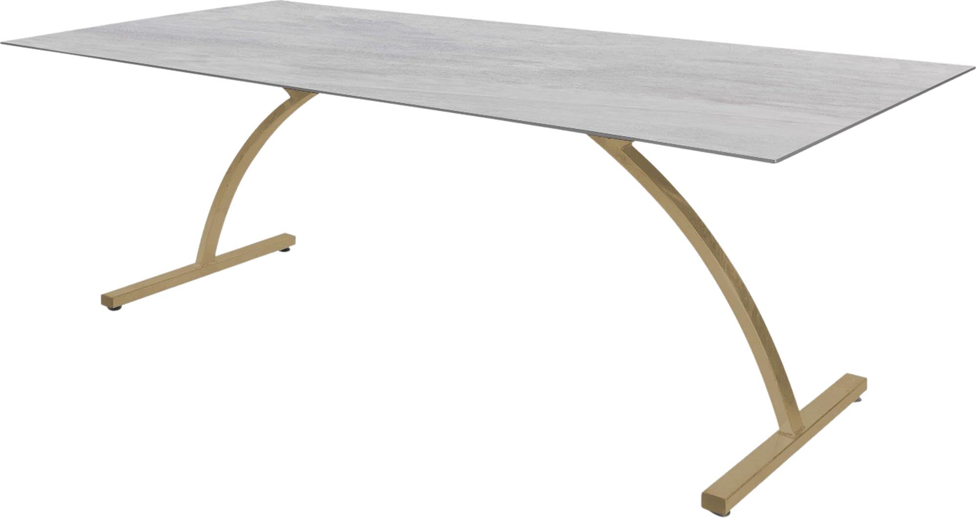 Hochwertiger, wetterfester Gartentisch aus Glasfaser (220x100 cm), klappbar, UV-beständig, langlebig, pflegeleicht und stilvoll – ideal für Garten, Balkon und Terrasse.