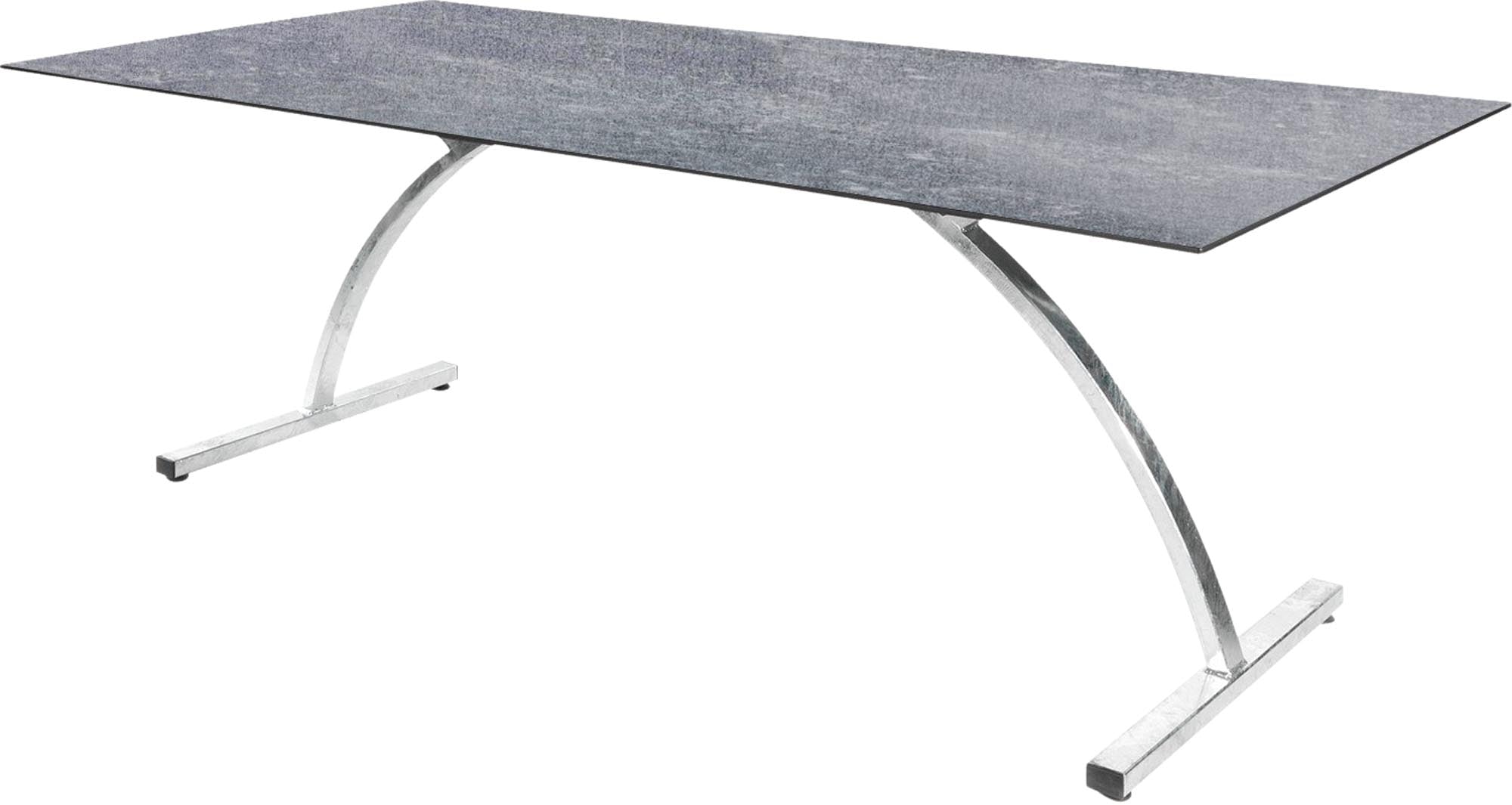 Bernardino Gartentisch aus Glasfaser 220x100 klappbar in Beton präsentiert im Onlineshop von KAQTU Design AG. Gartentisch ist von Schaffner