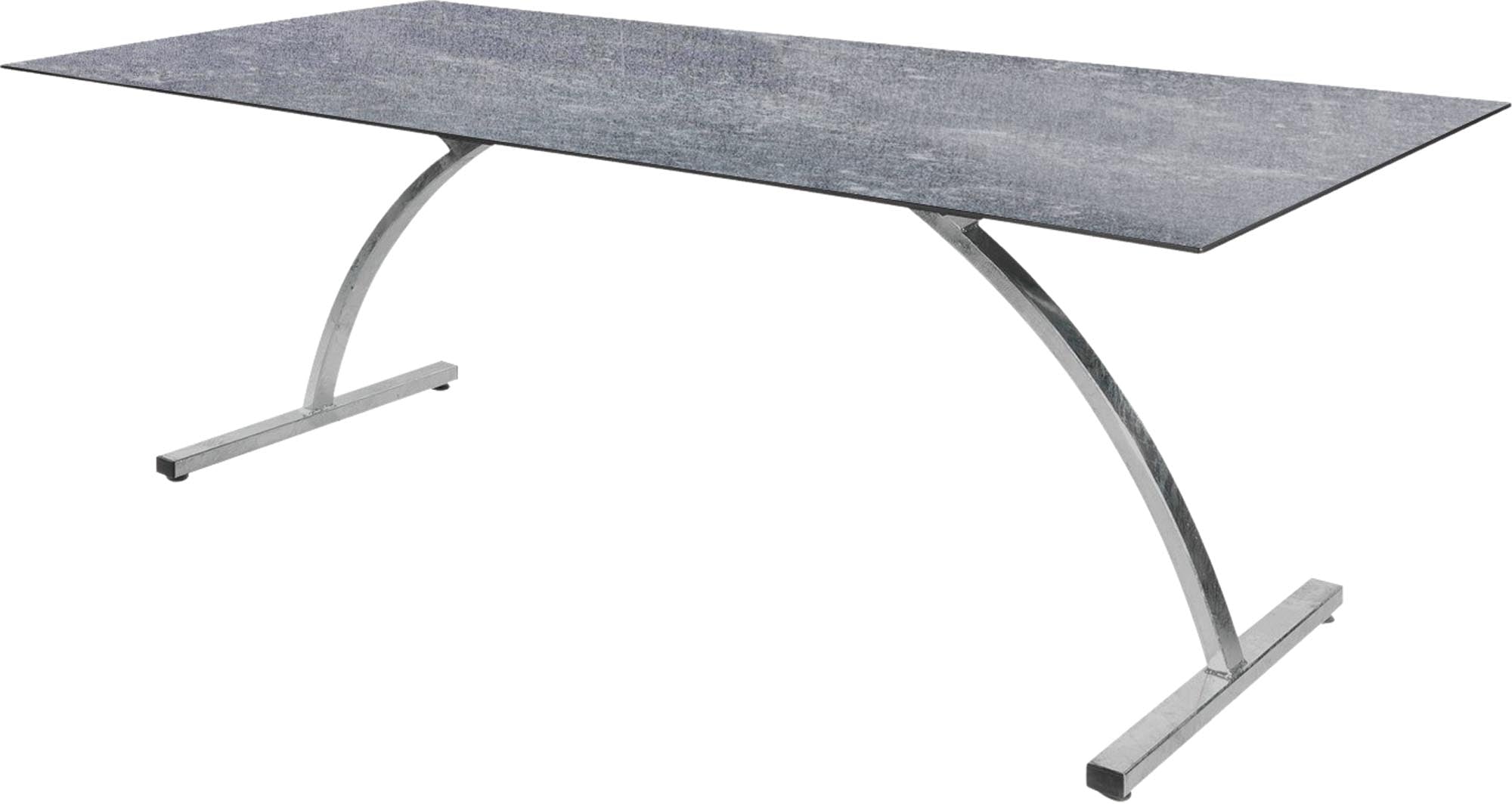 Stilvoller, wetterfester Gartentisch aus Glasfaser, 220x100 cm, klappbar, UV-beständig, robust, leicht zu reinigen – perfekt für Garten, Balkon oder Terrasse.