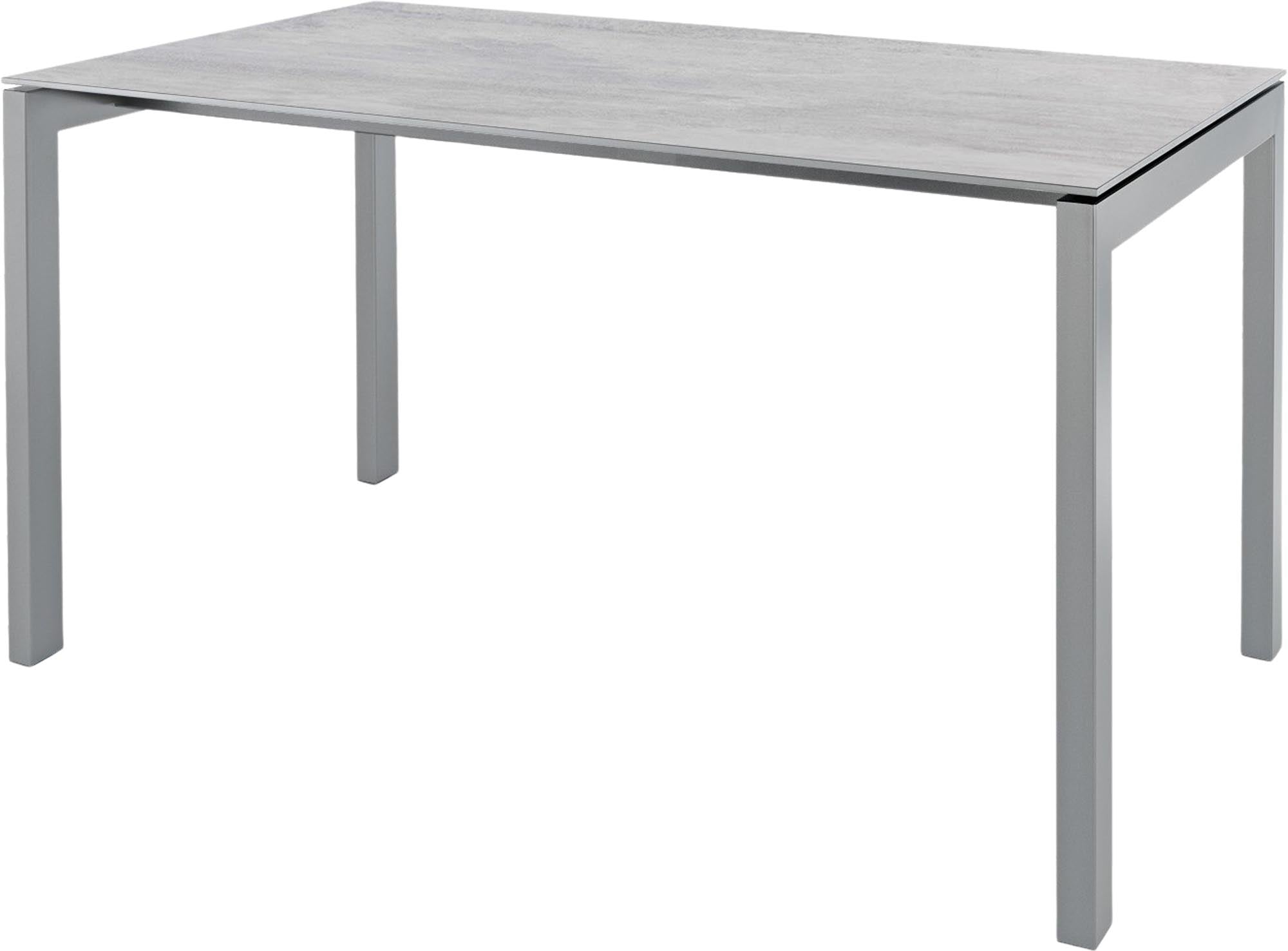 Luzern Glasfaser-Gartentisch 140x80 in Stromboli hell / Alusilber präsentiert im Onlineshop von KAQTU Design AG. Gartentisch ist von Schaffner