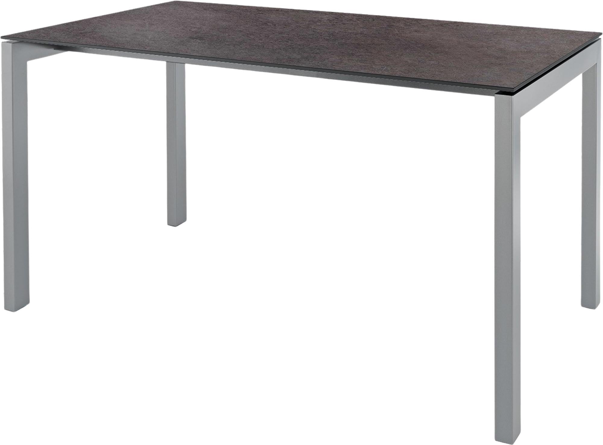 Luzern Glasfaser-Gartentisch 140x80 in Cooperfield / Alusilber präsentiert im Onlineshop von KAQTU Design AG. Gartentisch ist von Schaffner