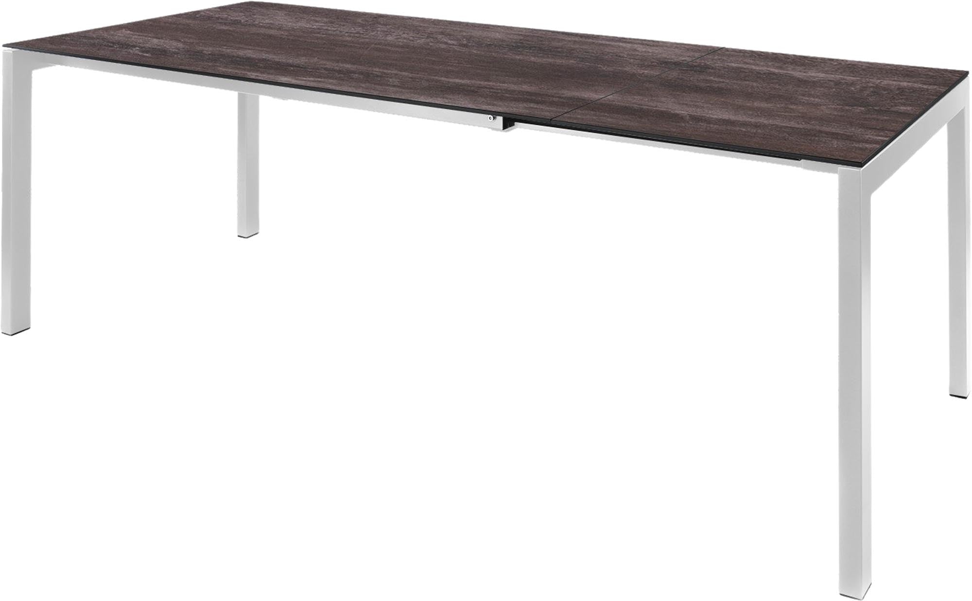 Luzern Glasfaser-Gartentisch 160/220x90 ausziehbar in Stromboli dunkel präsentiert im Onlineshop von KAQTU Design AG. Gartentisch ist von Schaffner