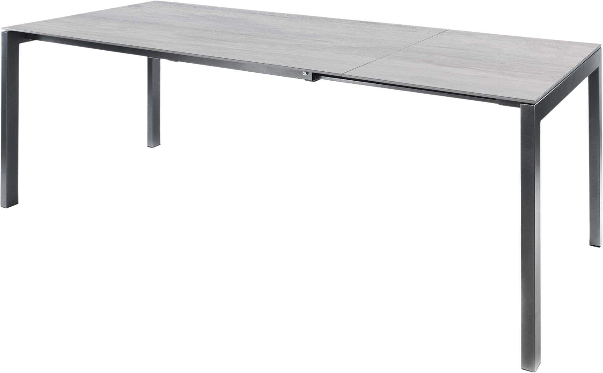 Luzern Glasfaser-Gartentisch 160/220x90 ausziehbar in Stromboli hell präsentiert im Onlineshop von KAQTU Design AG. Gartentisch ist von Schaffner