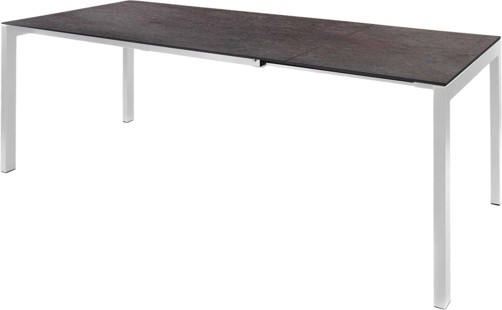 Eleganter Fiberglastisch Luzern 160/220, erweiterbar und langlebig.