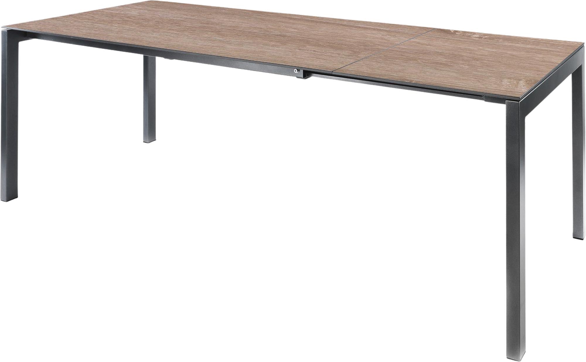 Eleganter, wetterfester Fiberglastisch Luzern 160/220 von Schaffner – ideal für stilvolle Outdoor-Events und flexible Essbereiche.