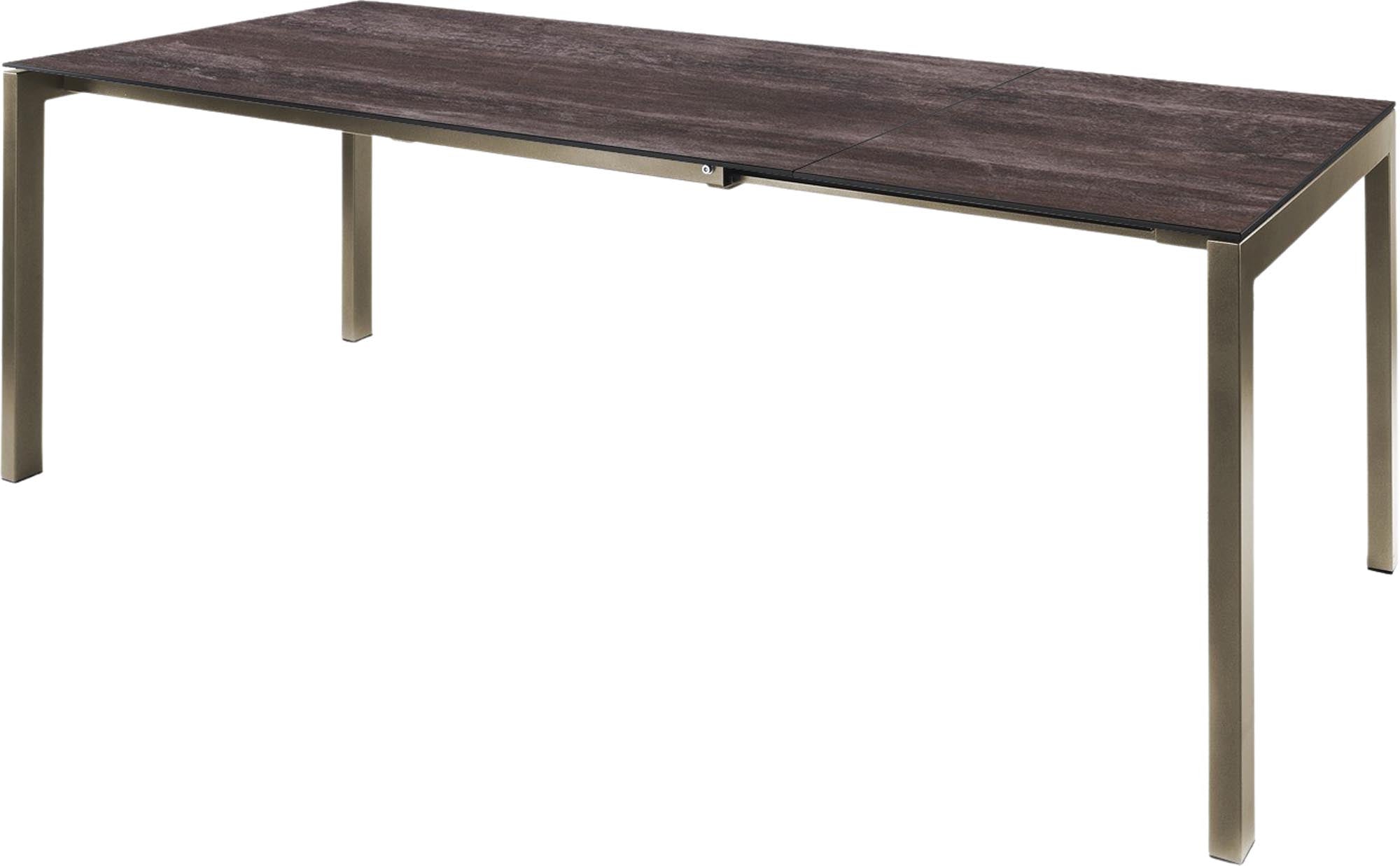 Luzern Glasfaser-Gartentisch 220/280x100 ausziehbar in Stromboli dunkel präsentiert im Onlineshop von KAQTU Design AG. Gartentisch ist von Schaffner