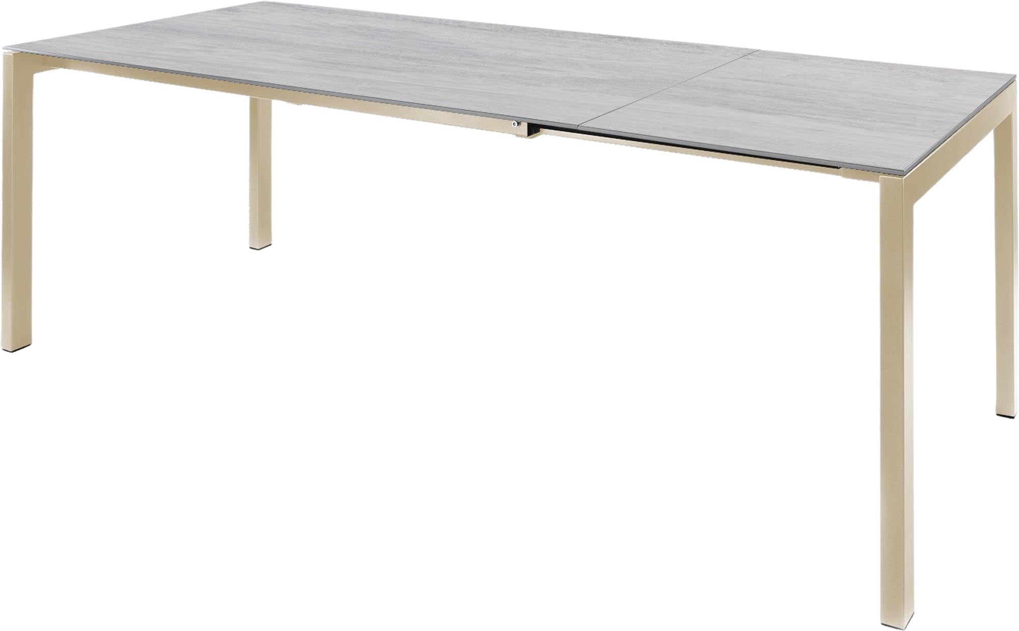 Luzern Glasfaser-Gartentisch 220/280x100 ausziehbar in Stromboli hell präsentiert im Onlineshop von KAQTU Design AG. Gartentisch ist von Schaffner