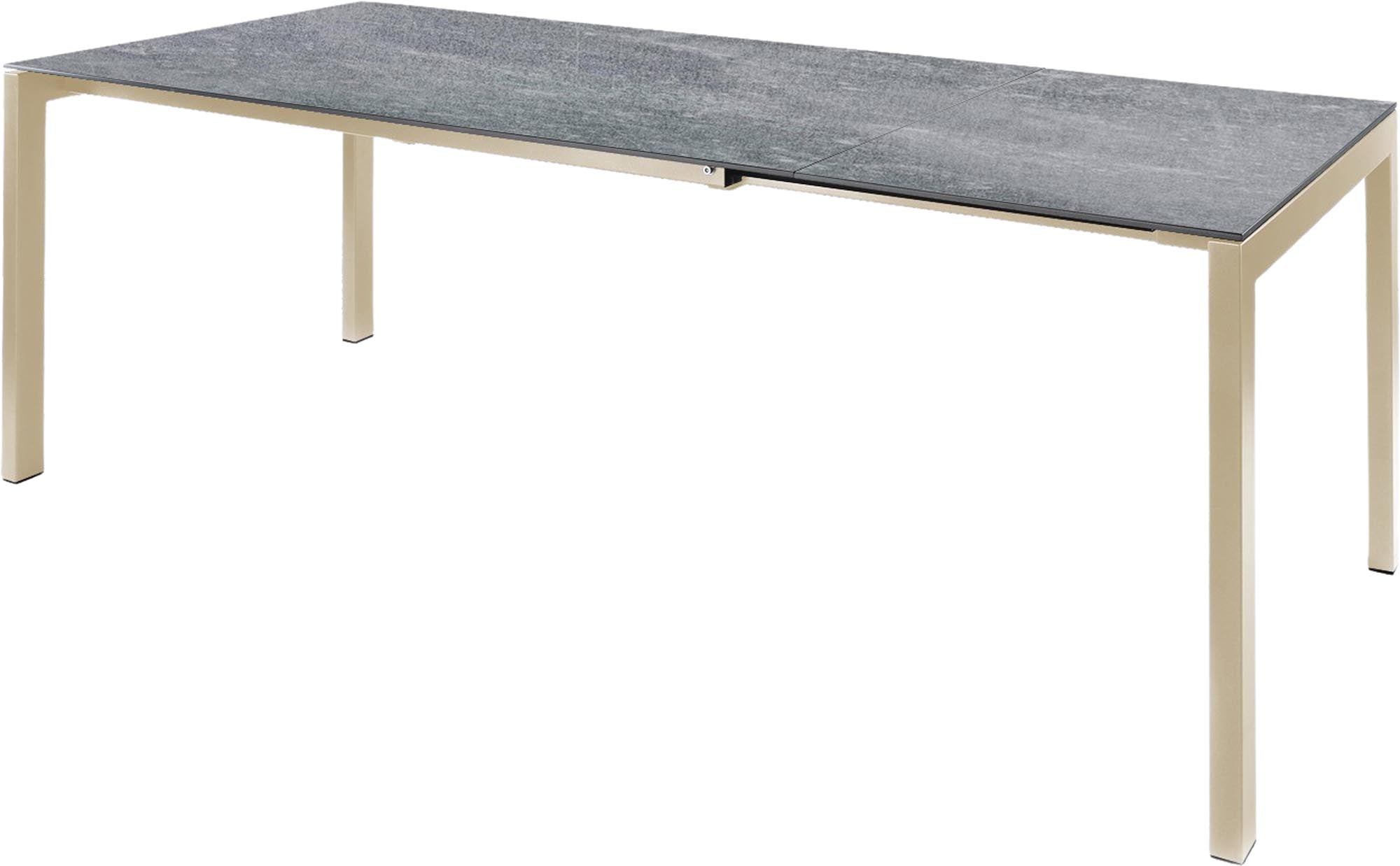 Luzern Glasfaser-Gartentisch 220/280x100 ausziehbar in Beton präsentiert im Onlineshop von KAQTU Design AG. Gartentisch ist von Schaffner