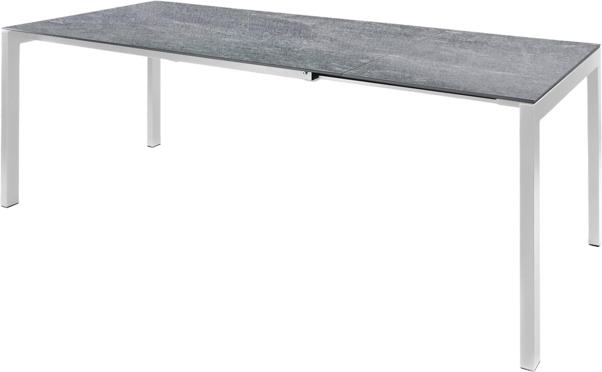 Luzern Glasfaser-Gartentisch 220/280x100 ausziehbar in Beton präsentiert im Onlineshop von KAQTU Design AG. Gartentisch ist von Schaffner